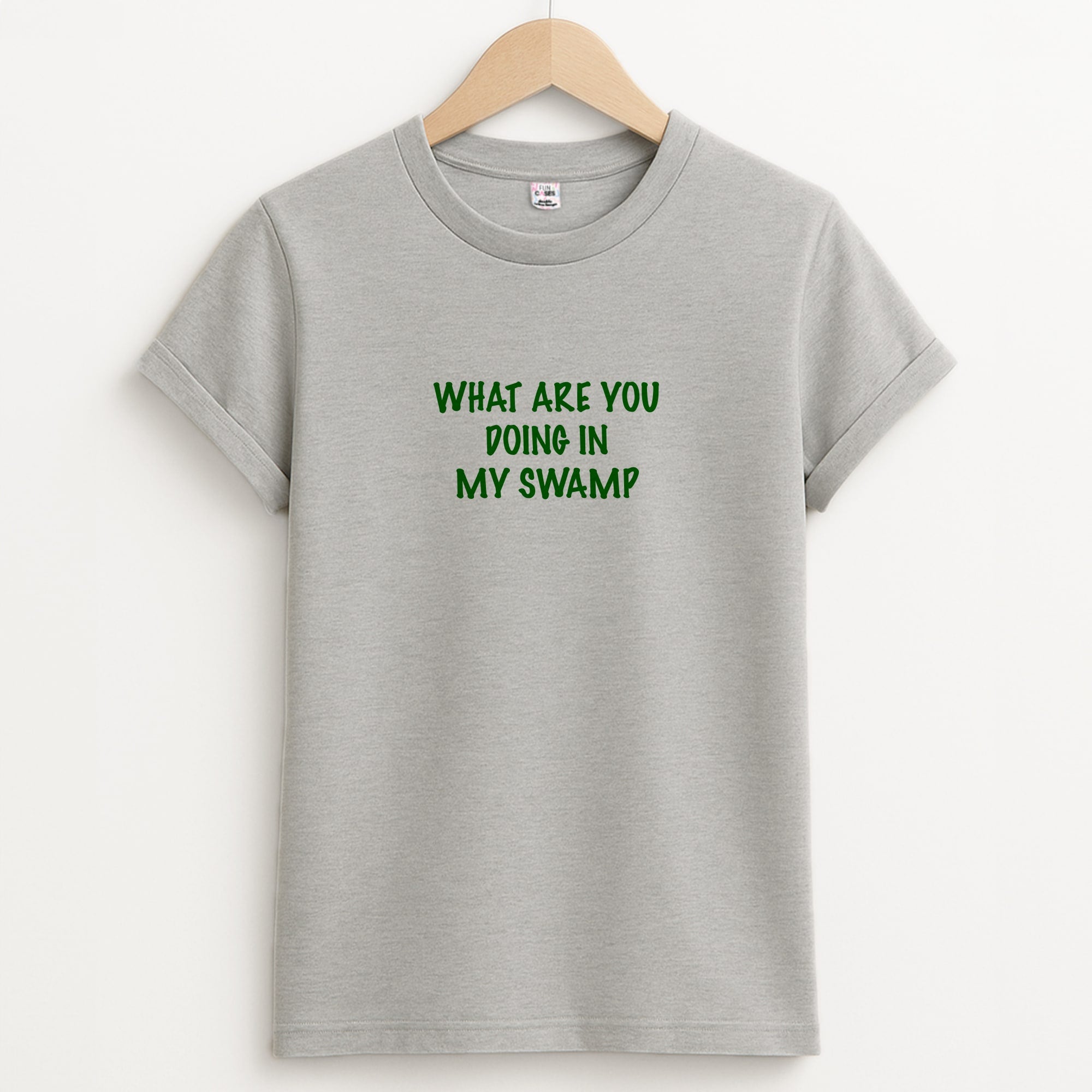 What Are You Doing In My Swamp - Green Ogre Unisex Grey T-Shirt