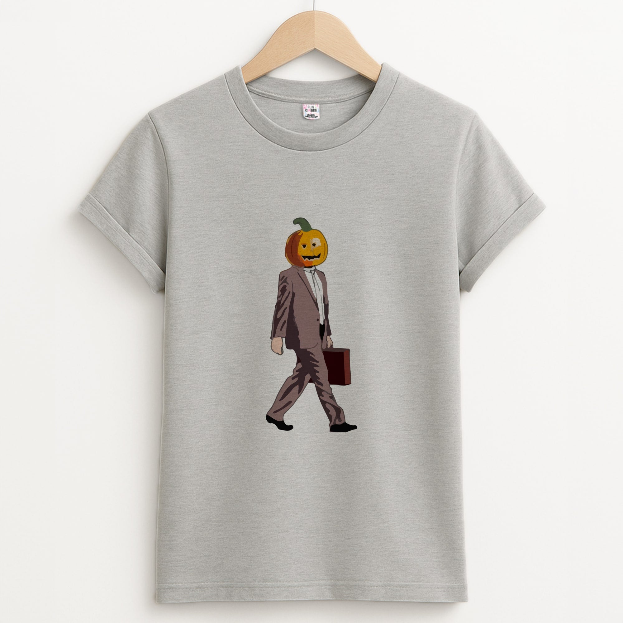 Dwight Pumpkin Head Unisex Grey T-Shirt