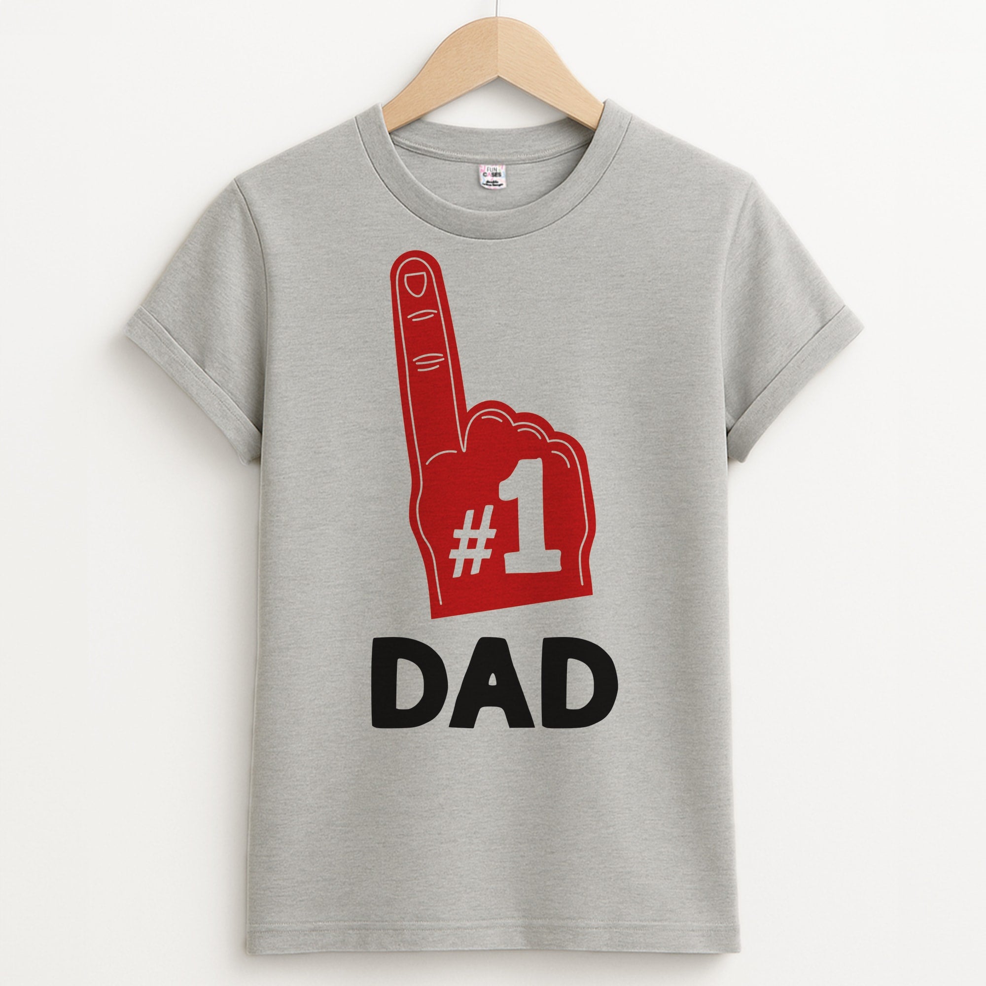 #1 Dad Foam Finger Unisex Grey T-Shirt
