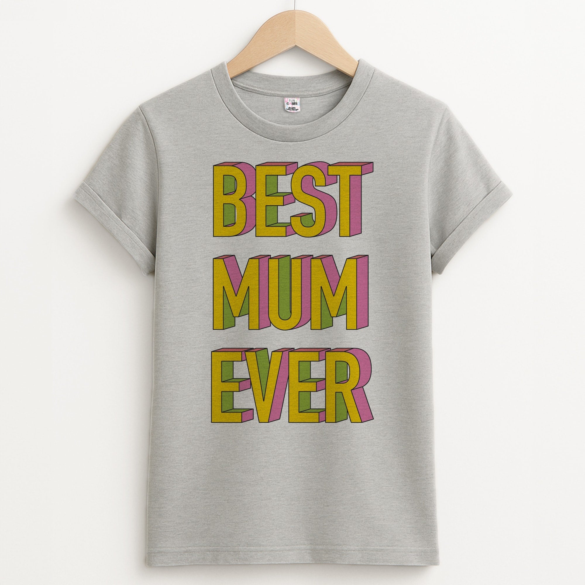 Geometric Best Mum Ever Unisex Grey T-Shirt