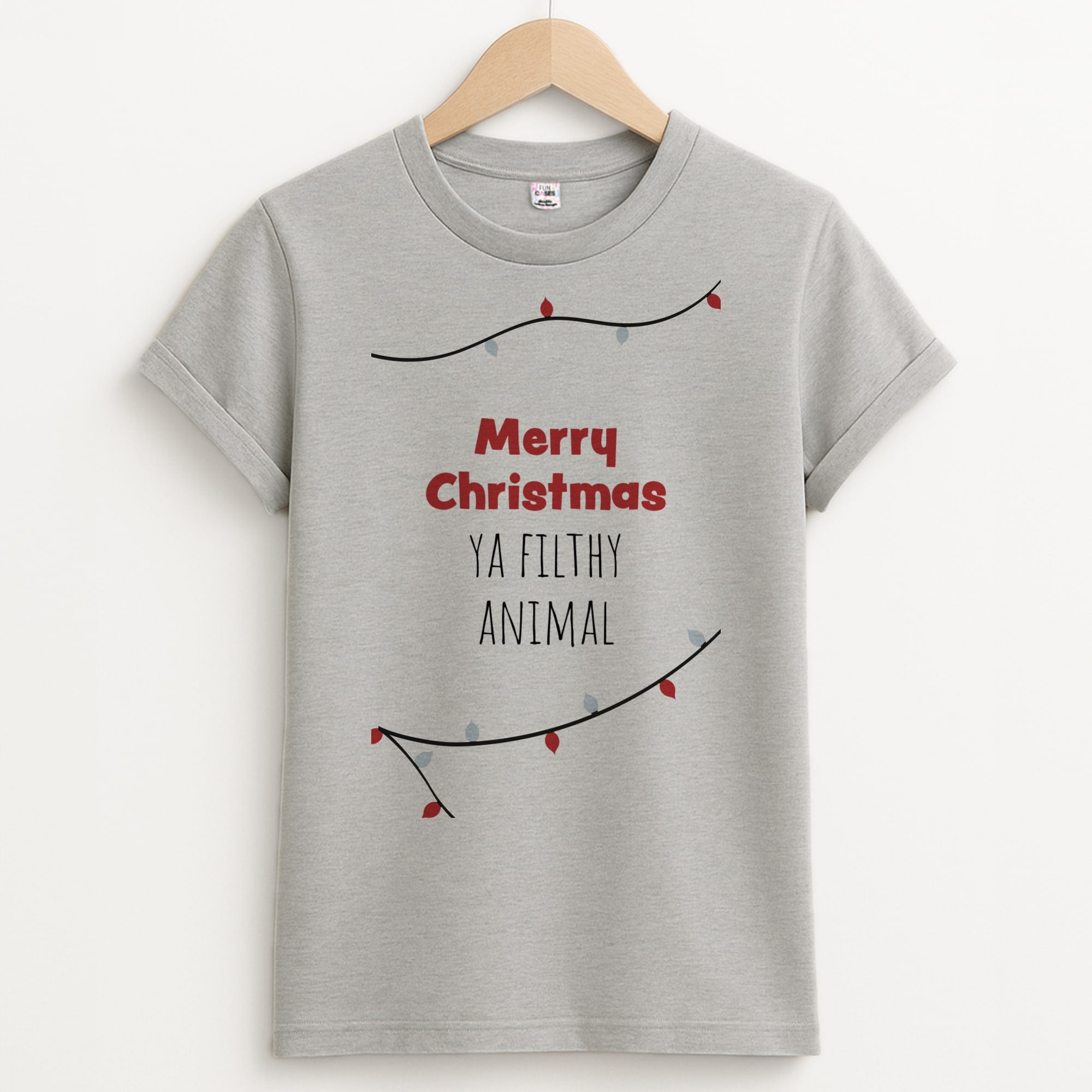 Merry Christmas Ya Filthy Animal Unisex Grey T-Shirt