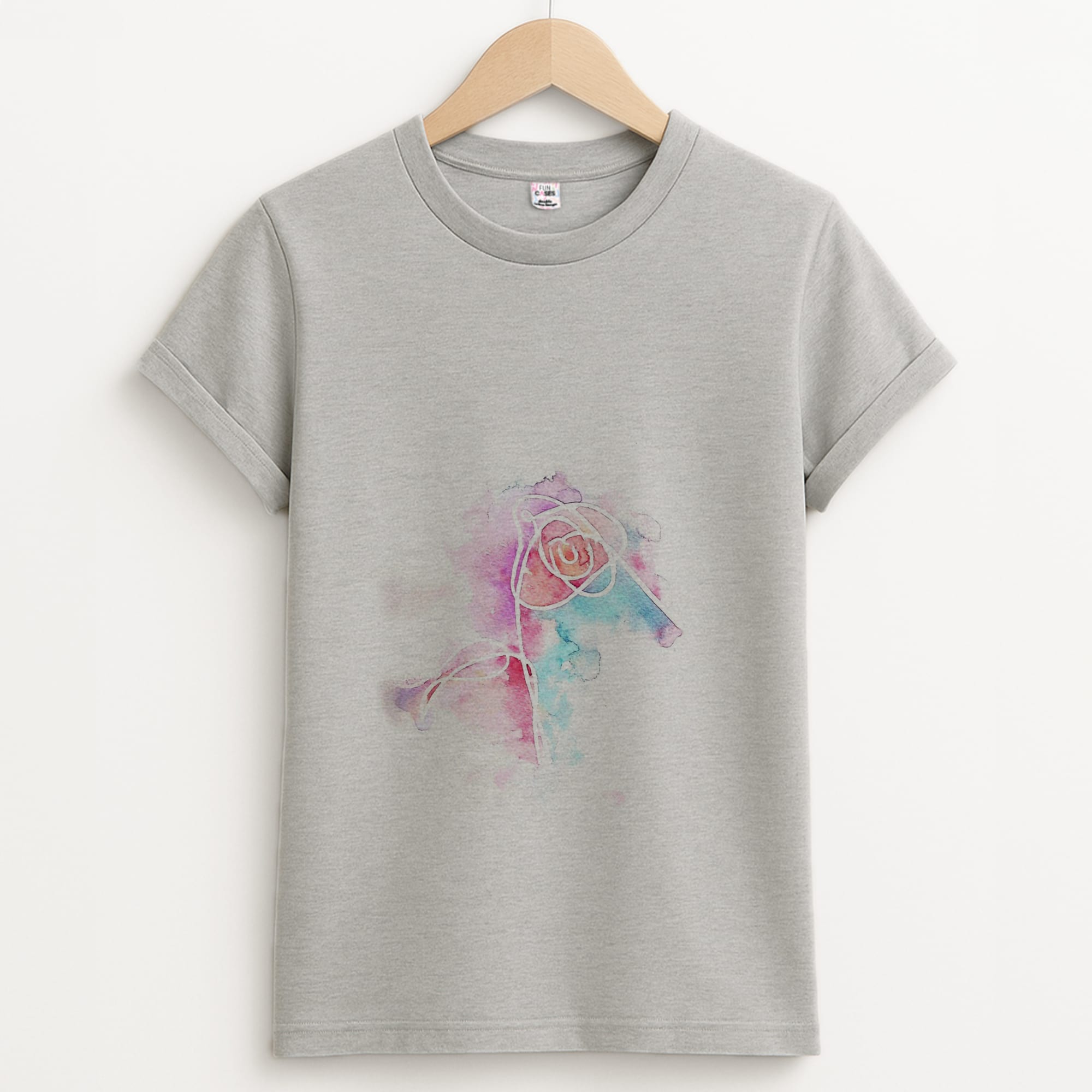 K-Pop Band Love Yourself Watercolour Painting Unisex Grey T-Shirt