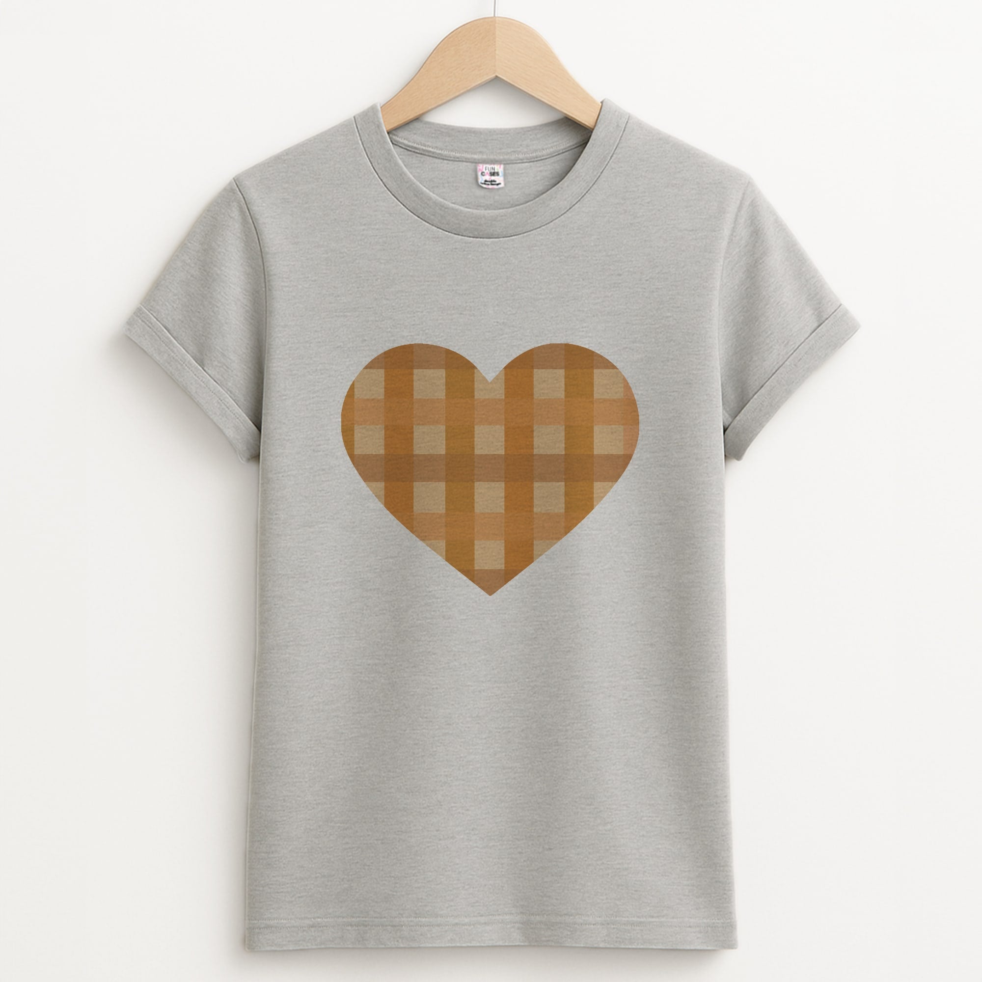 Orange Plaid Pattern- Autumn Unisex Grey T-Shirt