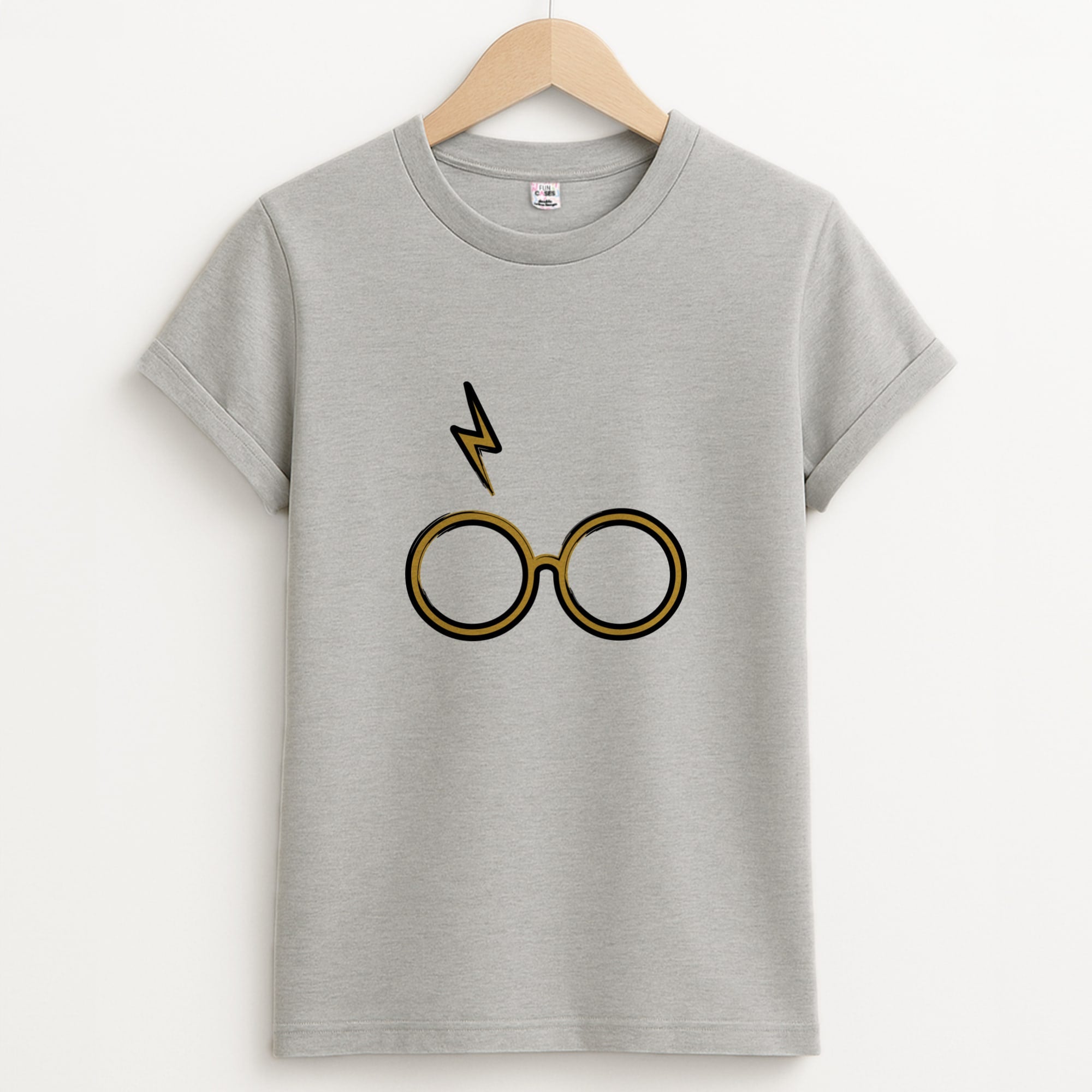 Glasses & Scar Unisex Grey T-Shirt
