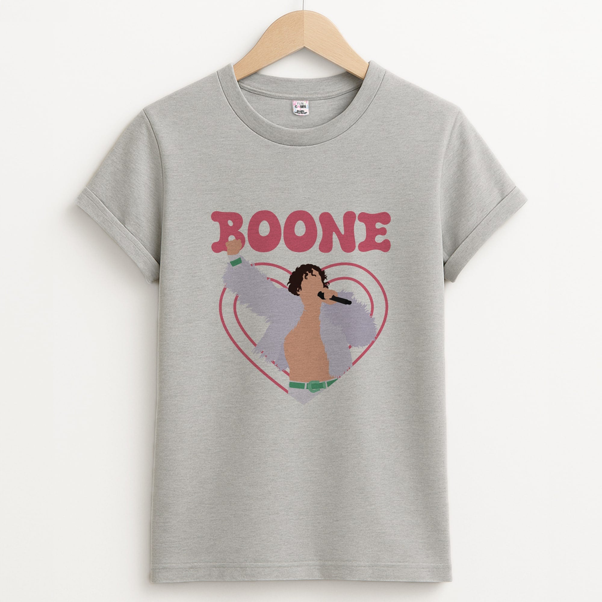Boone Heart Unisex Grey T-Shirt