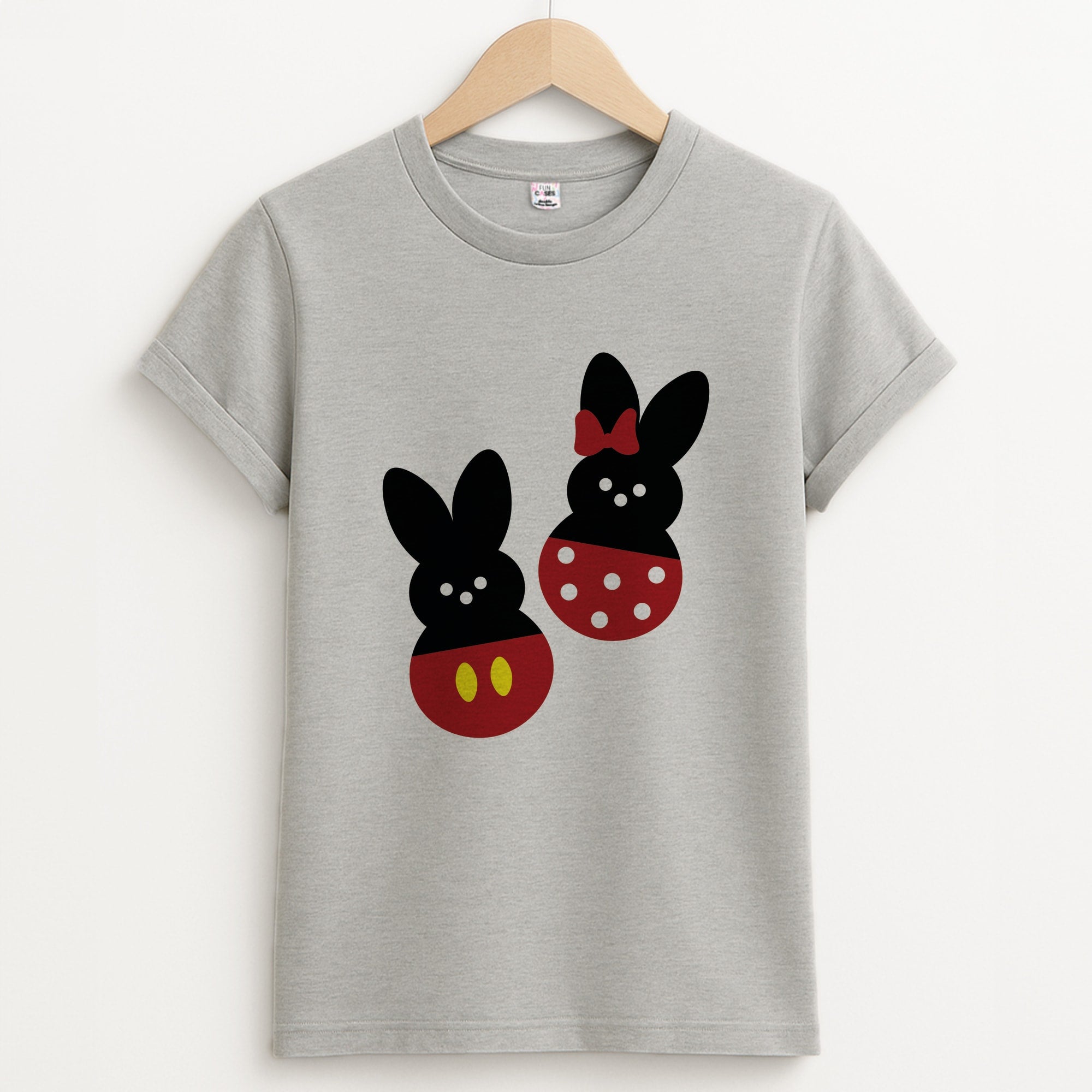 Mouse Peeps Pattern Unisex Grey T-Shirt