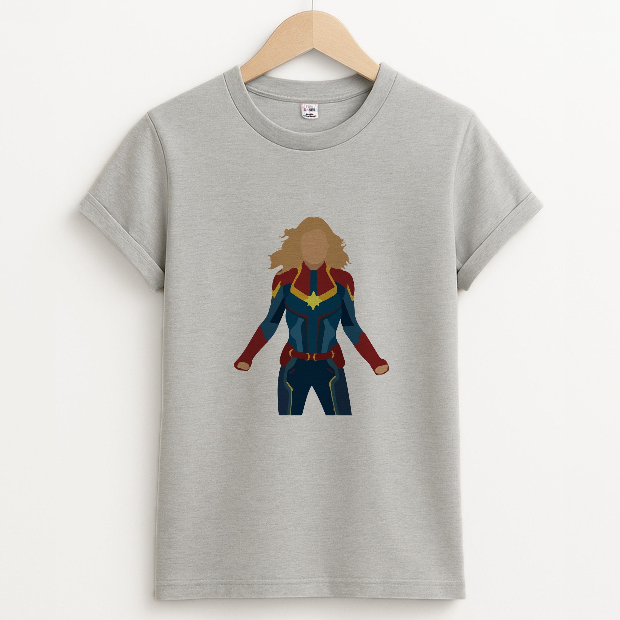 Captain Marvel Unisex Grey T-Shirt