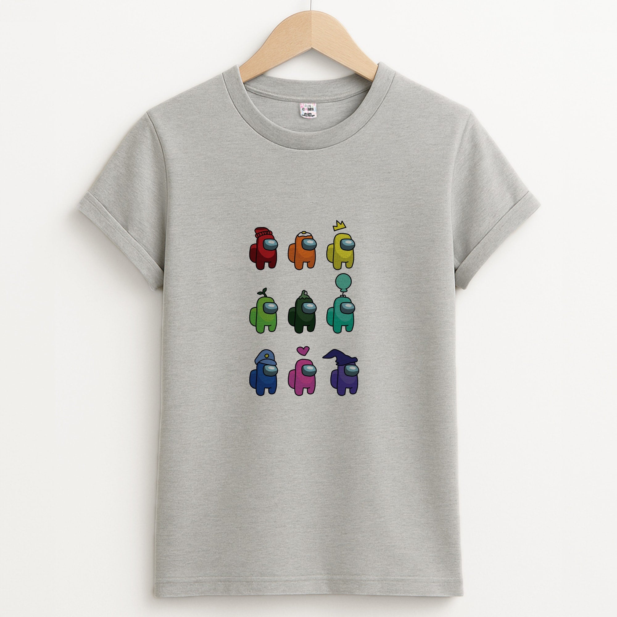 Among Gaming characters Unisex Grey T-Shirt