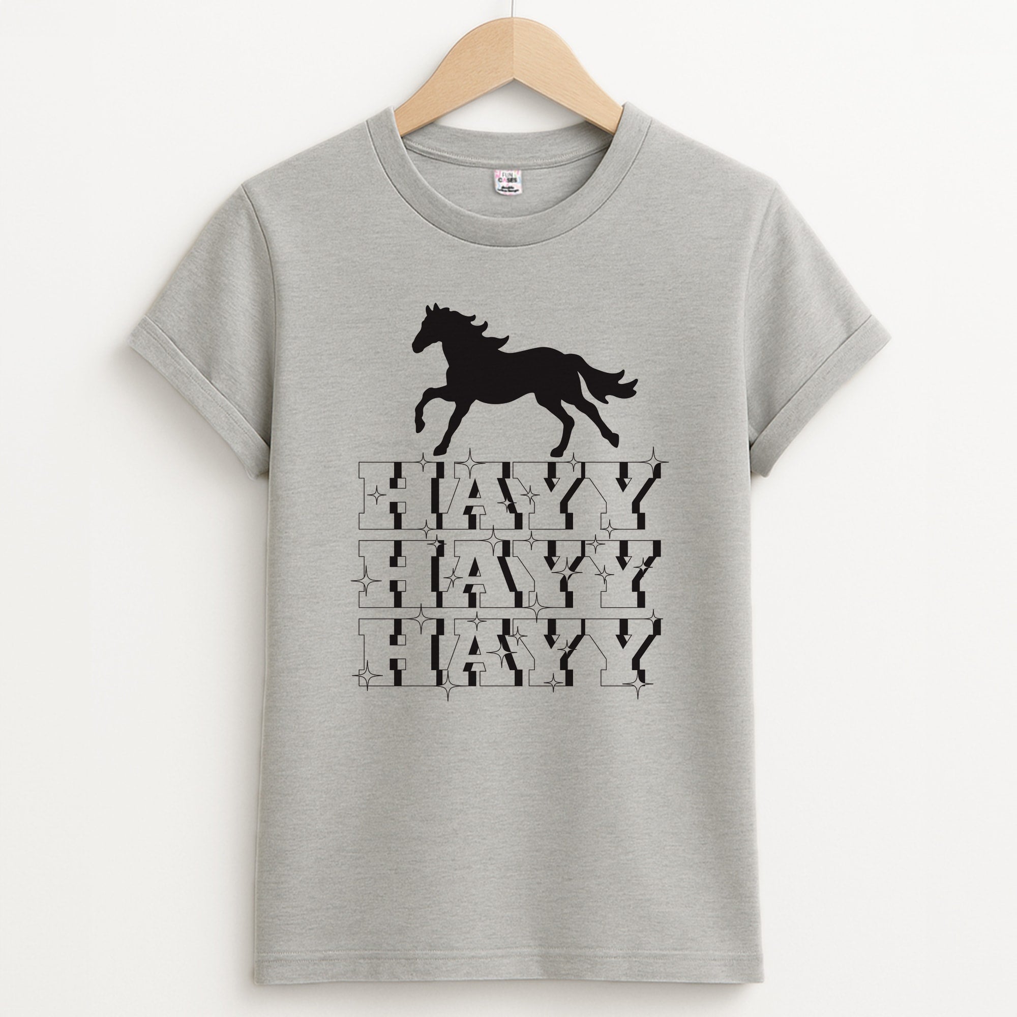Hayy Hayy Hayy - Horses Unisex Grey T-Shirt
