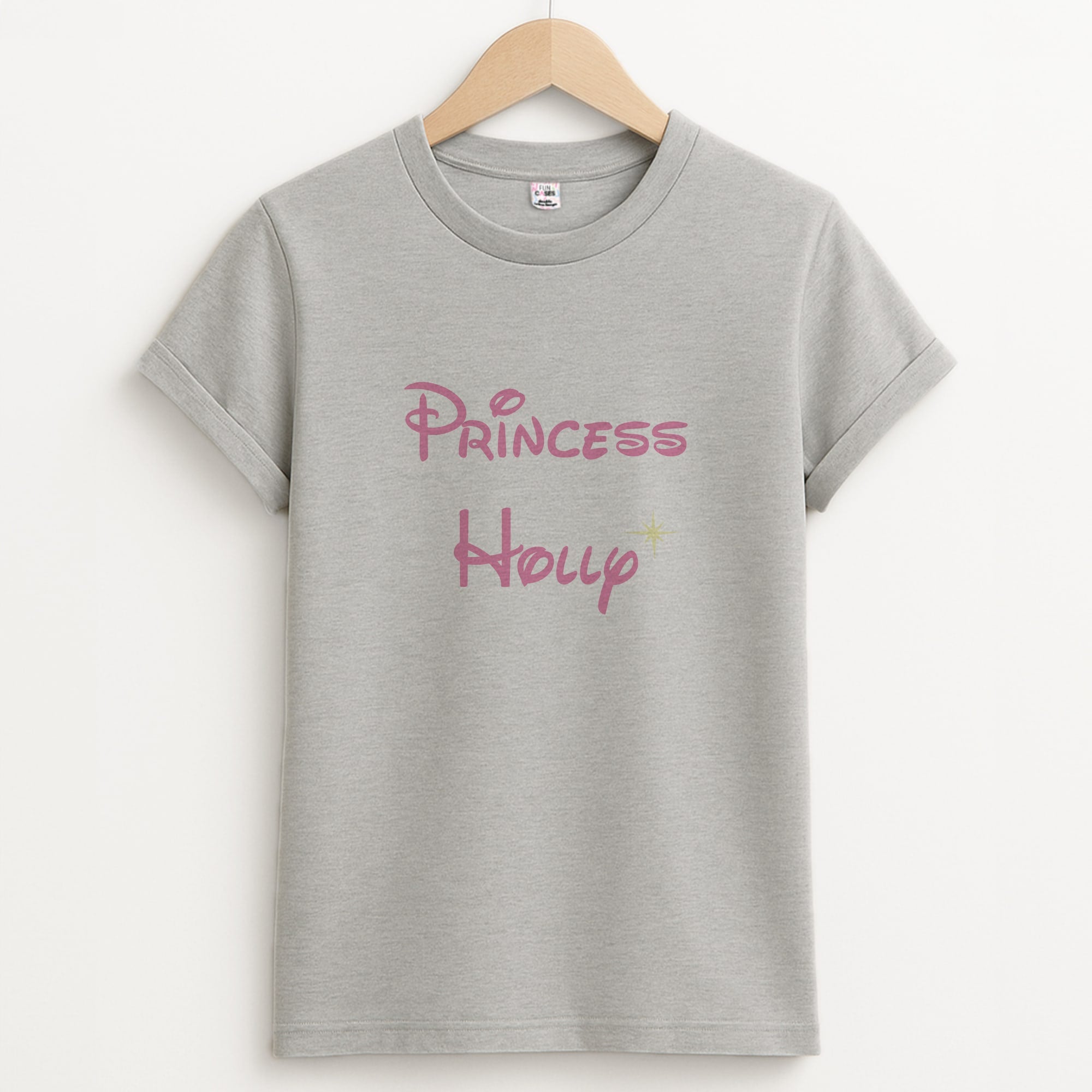 Princess - Personalised Fairytale Unisex Grey T-Shirt