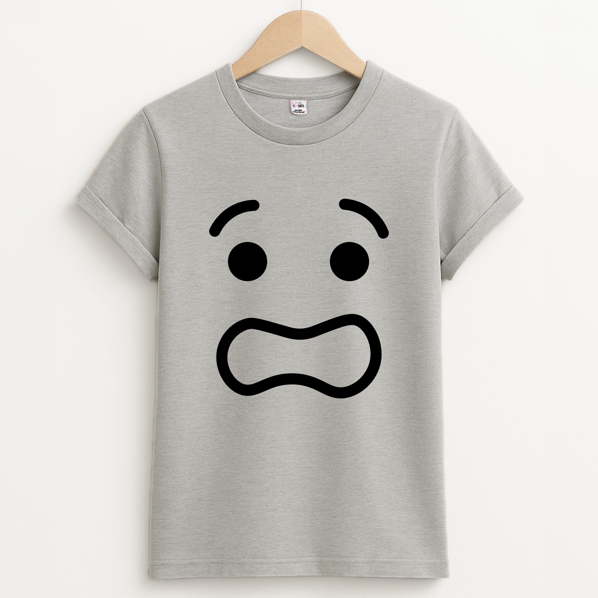 Brick Face Worried Unisex Grey T-Shirt