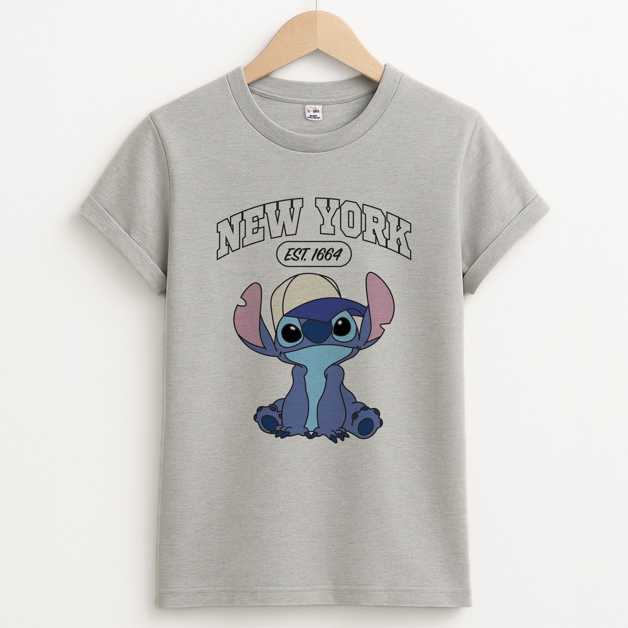 New York Blue Alien Unisex Grey T-Shirt