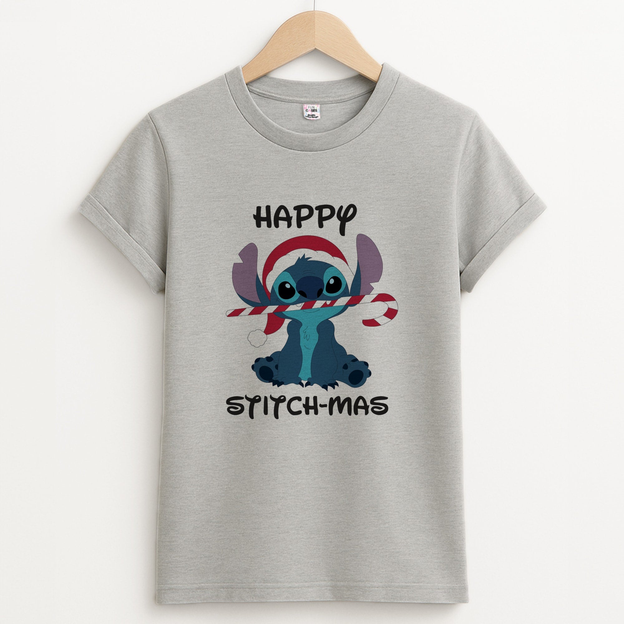Happy Blue Alienmas - Christmas Unisex Grey T-Shirt