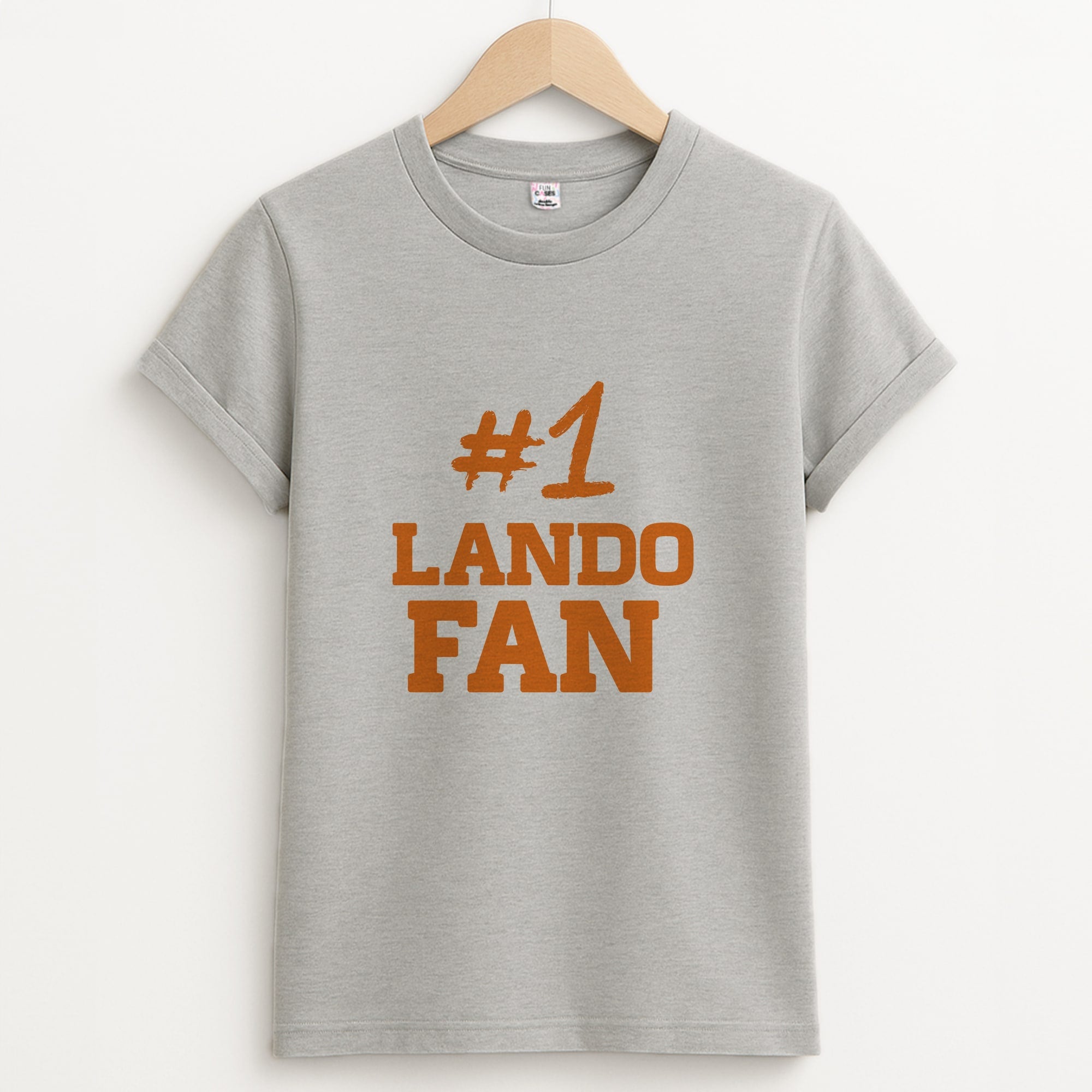 #1 Lando Fan Unisex Grey T-Shirt