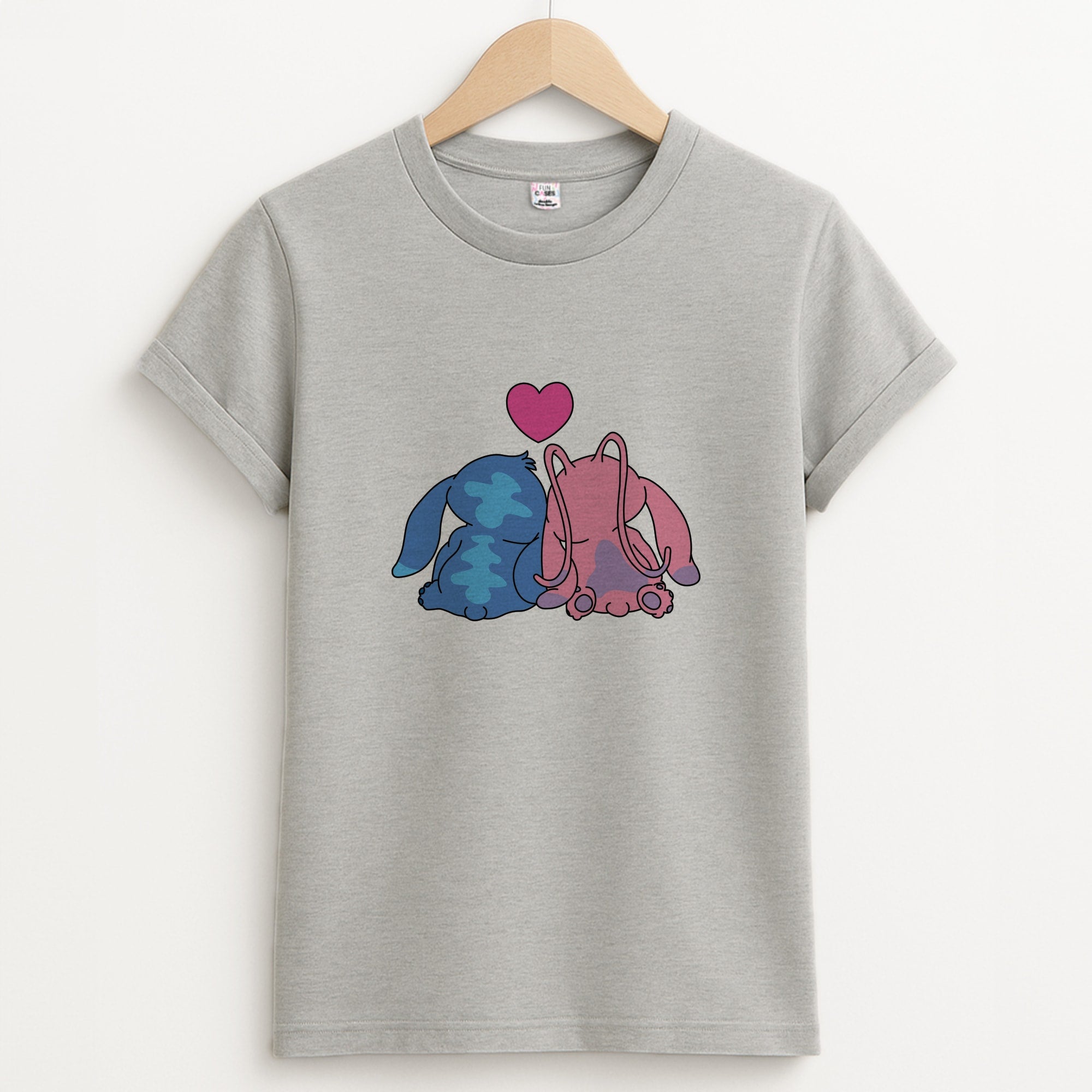 In Love - Pink Alien Unisex Grey T-Shirt