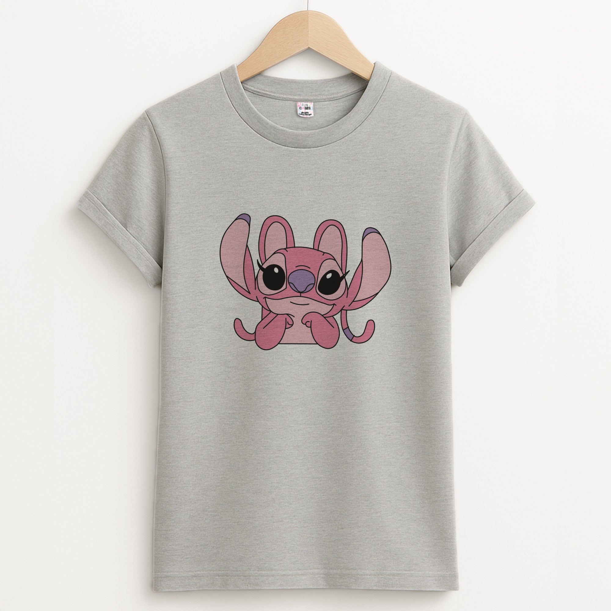 Gazing - Pink Alien Unisex Grey T-Shirt