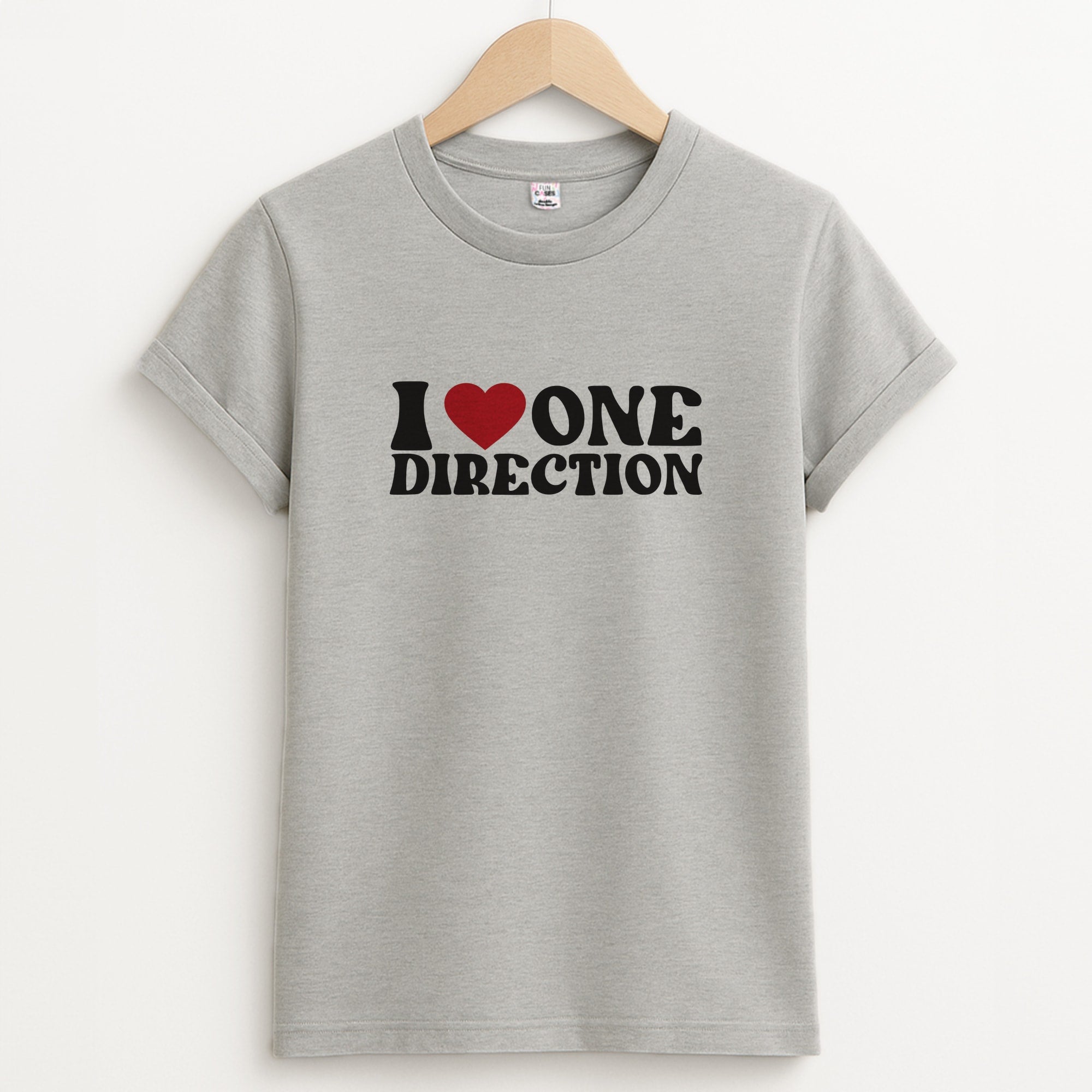 I Love Direction Unisex Grey T-Shirt