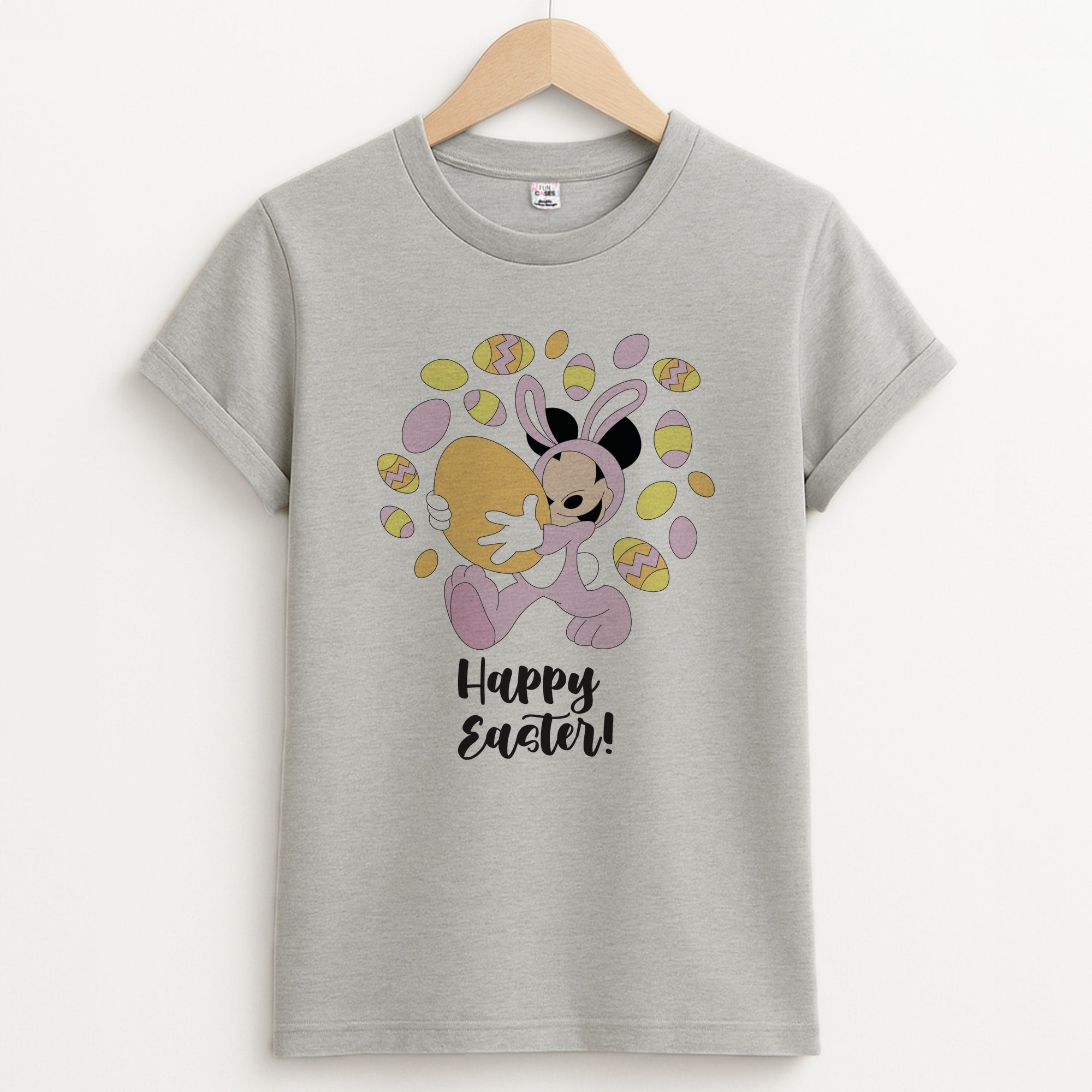 Happy Easter Pink Unisex Grey T-Shirt