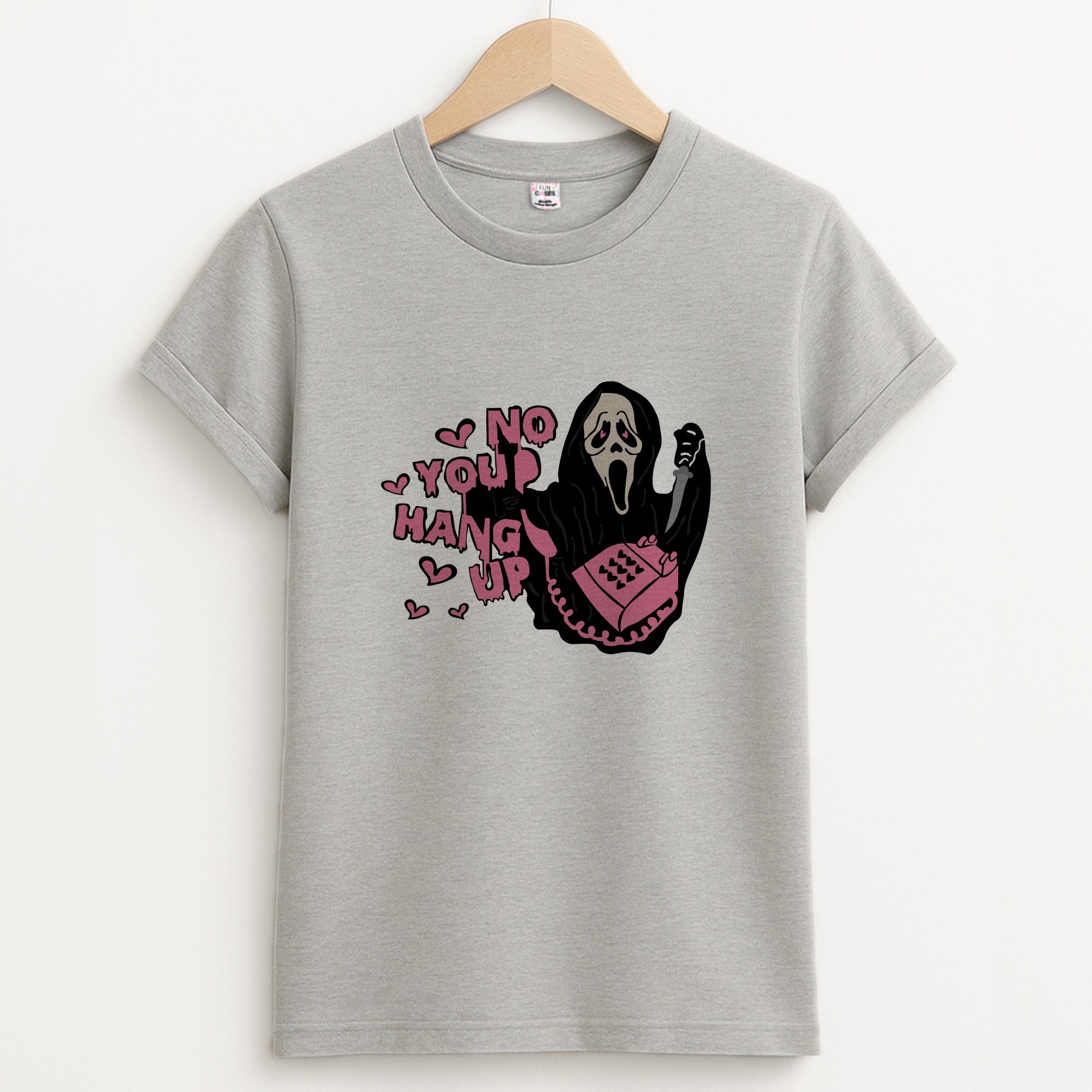 No You Hang Up - Halloween Unisex Grey T-Shirt