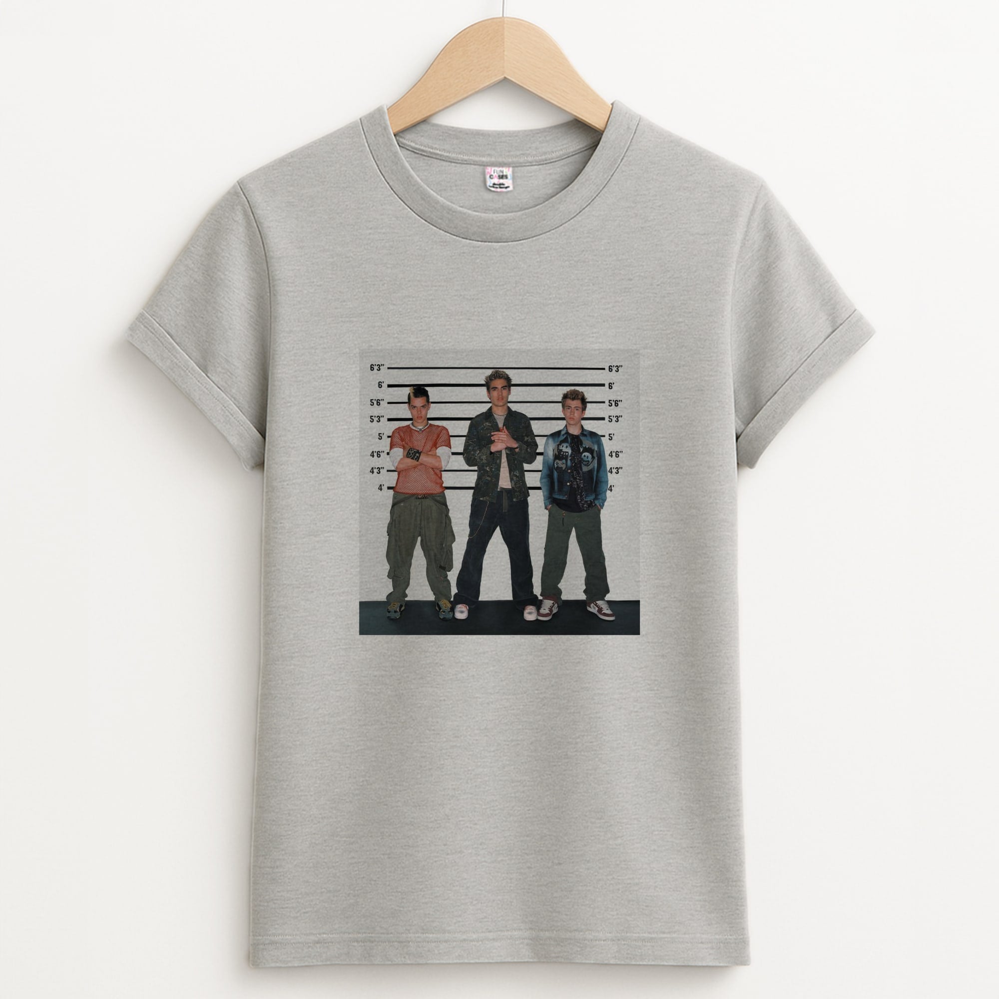 Height Chart - Bust Band Unisex Grey T-Shirt