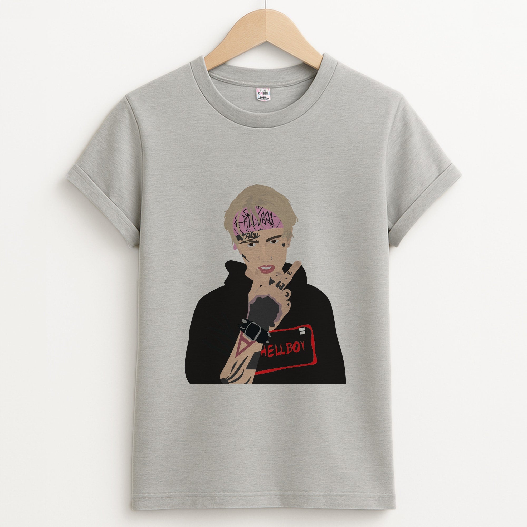 Pink Bandana - Peep Unisex Grey T-Shirt