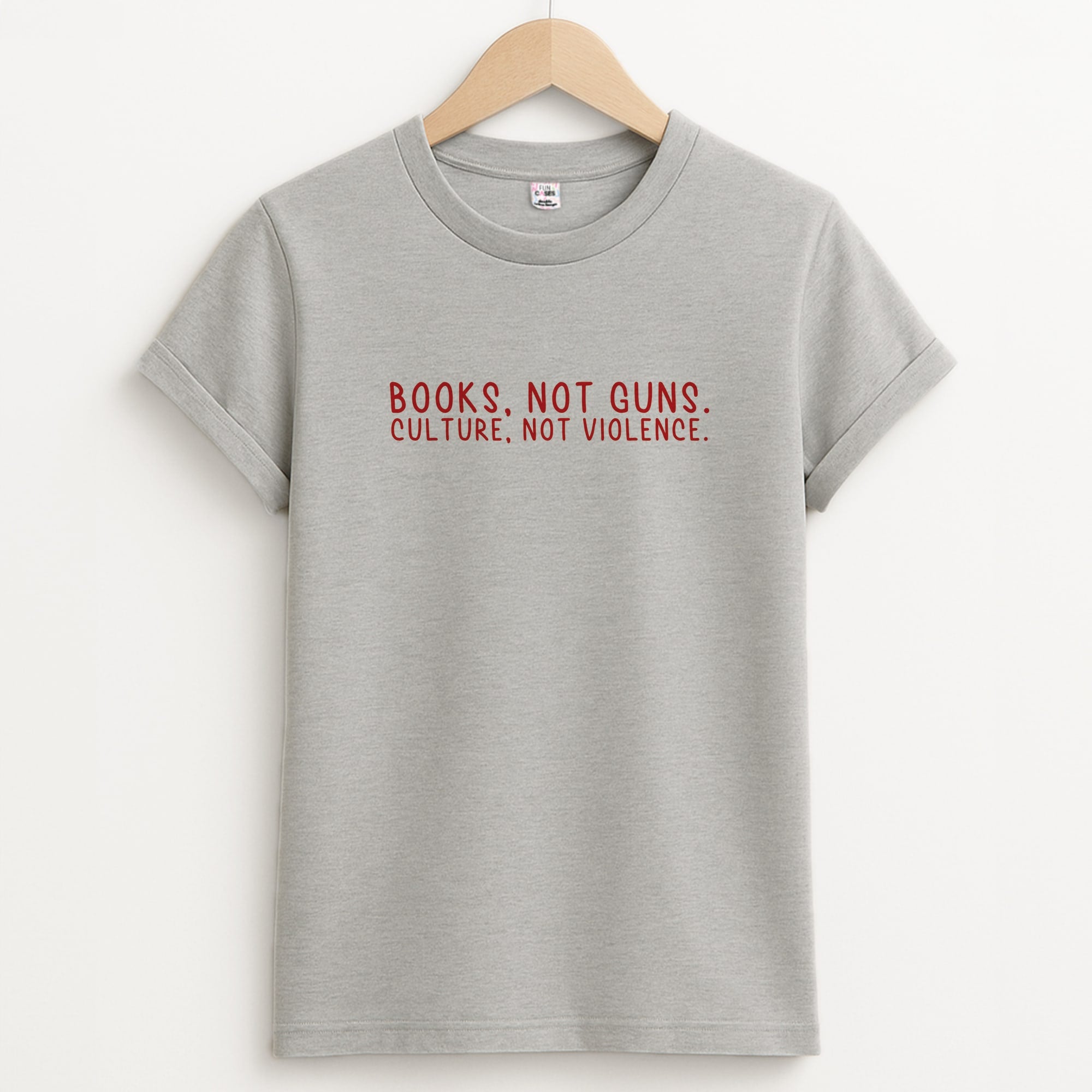 Books, Not Guns - TV Quotes Unisex Grey T-Shirt
