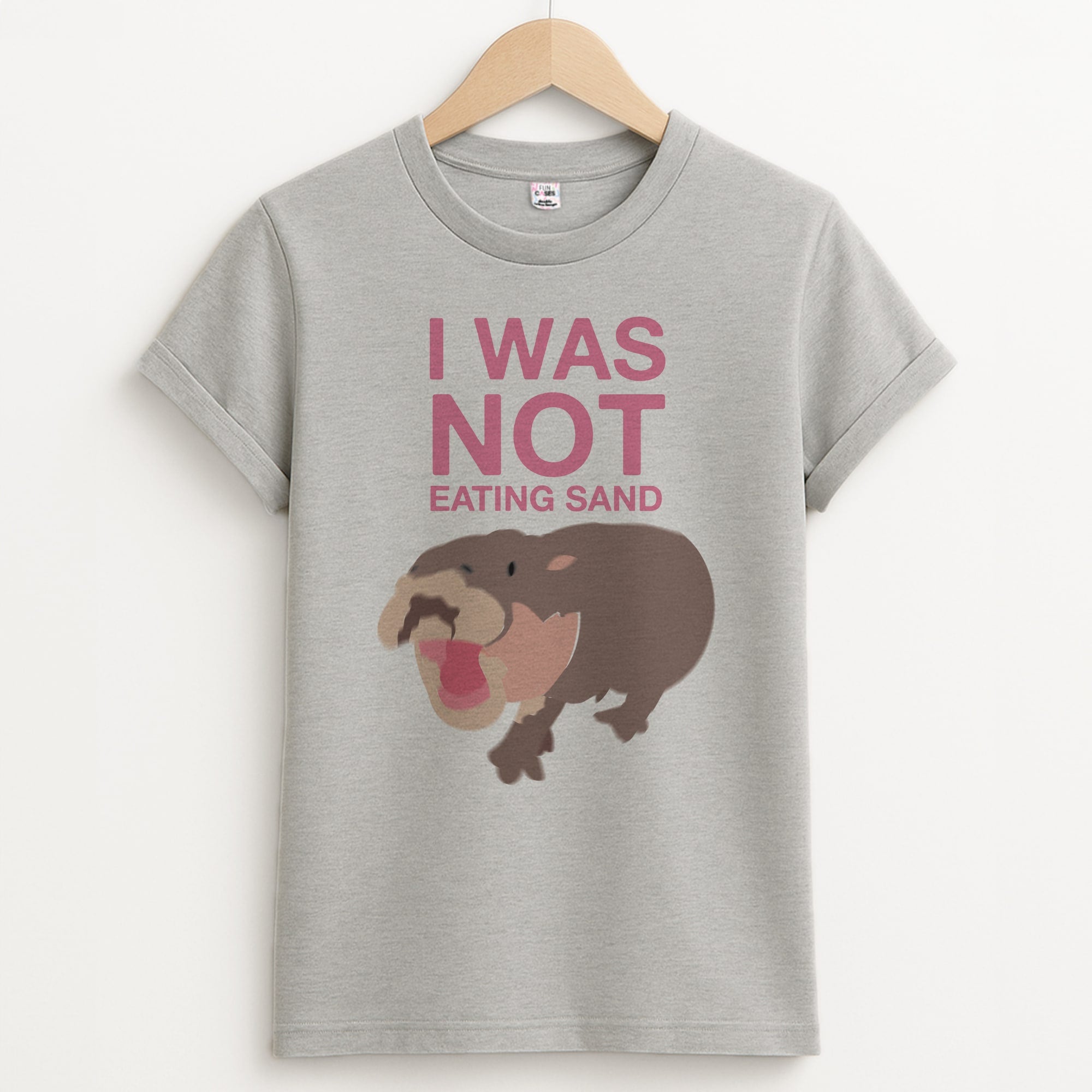 I Was Not Eating Sand Unisex Grey T-Shirt
