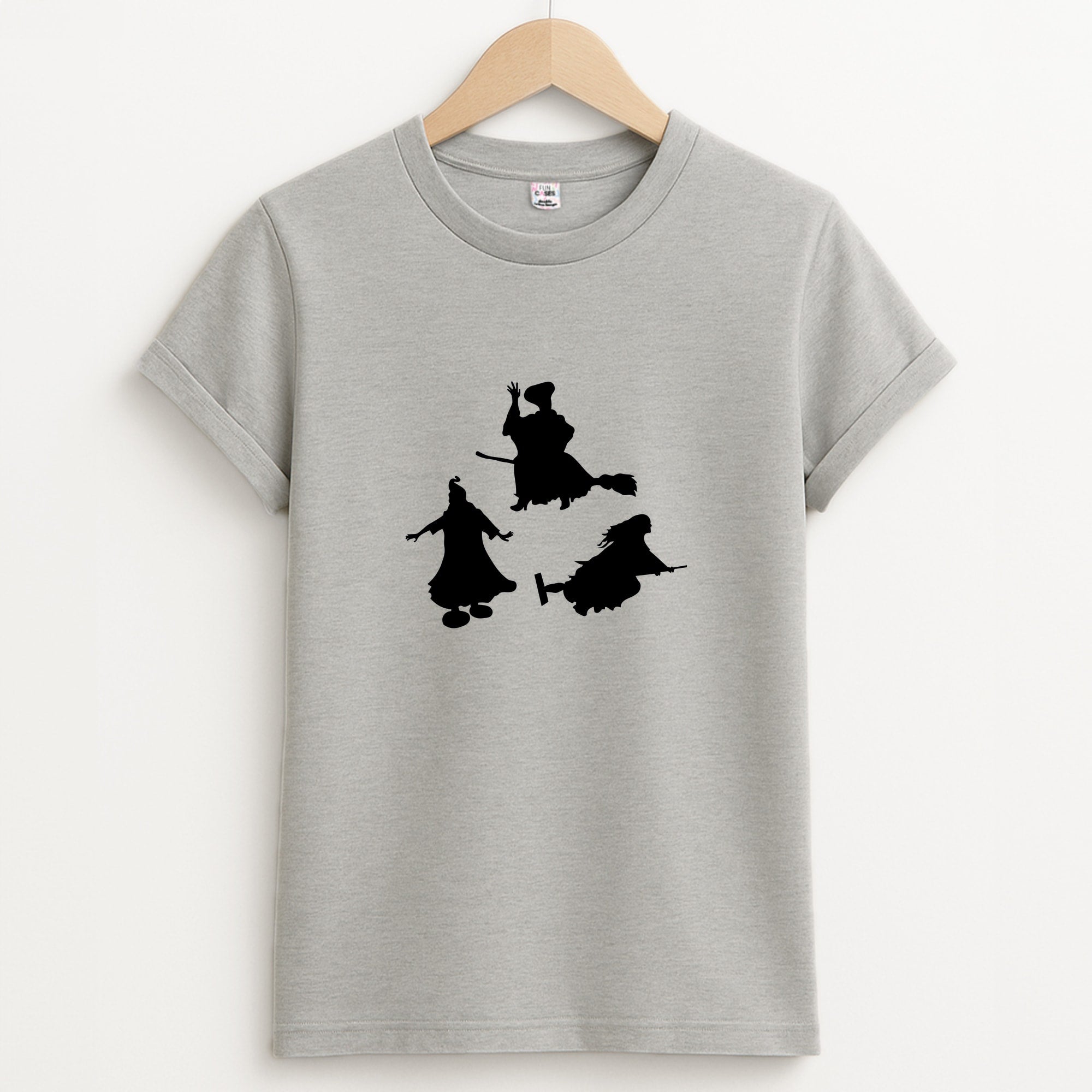 Witches Outline - Hocus Halloween Unisex Grey T-Shirt