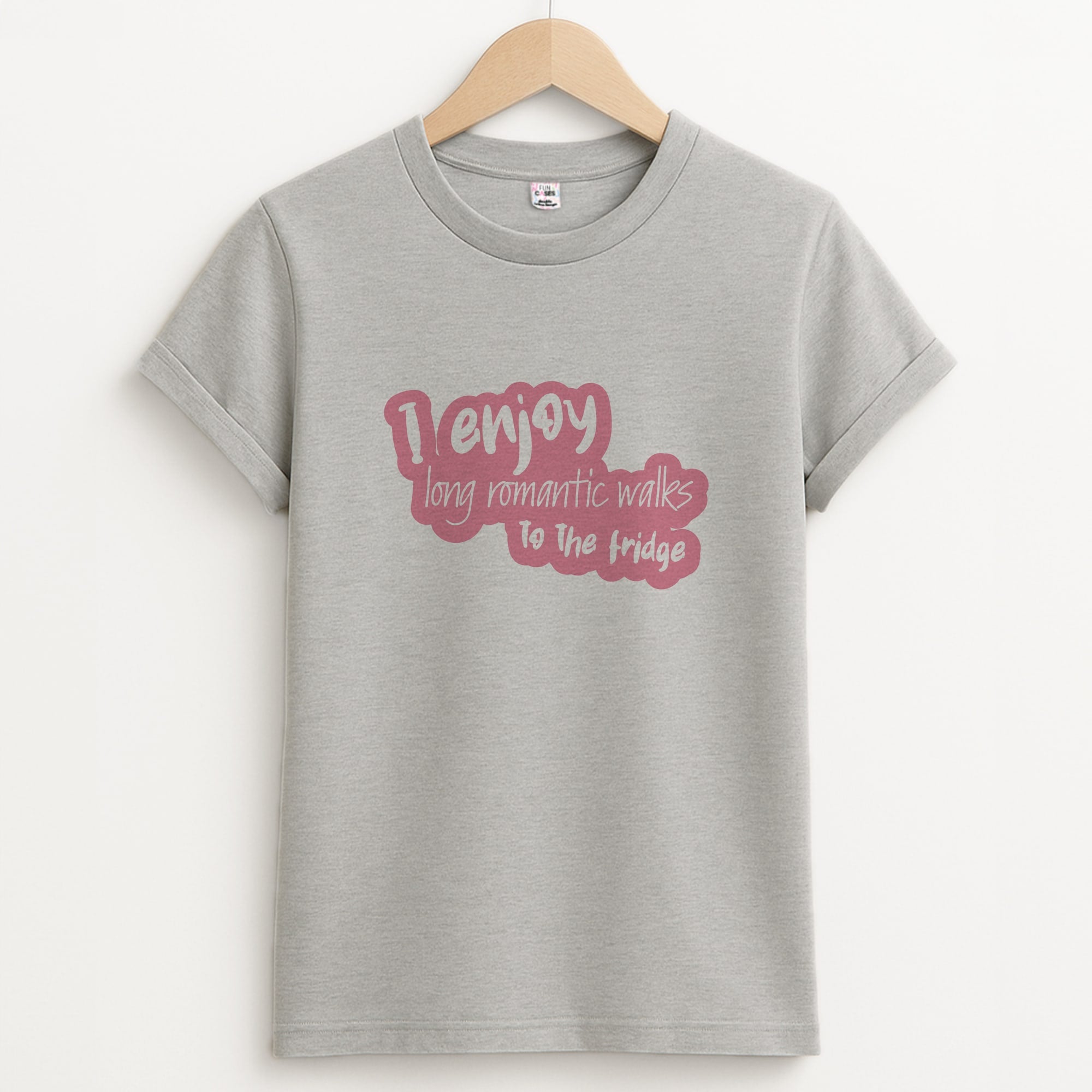 I Enjoy Long Romantic Walks - Funny Quotes Unisex Grey T-Shirt