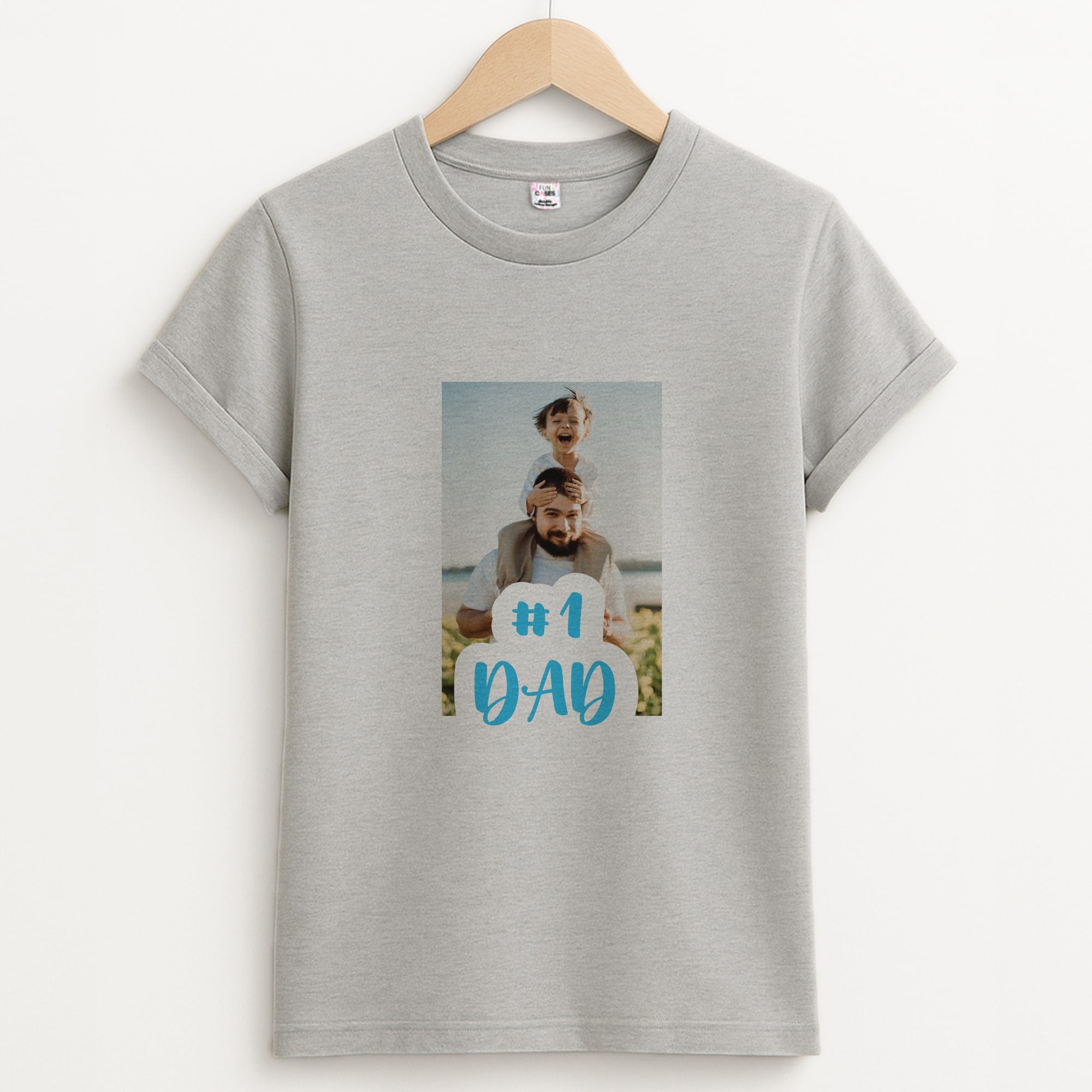 Hashtag 1 Dad - Personalised Father's Day Unisex Grey T-Shirt