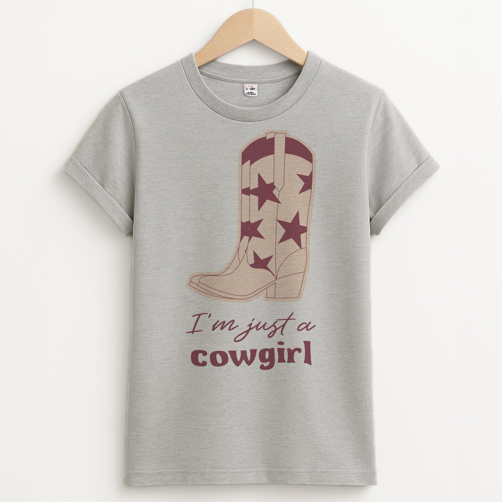 I'm Just A Cowgirl Unisex Grey T-Shirt
