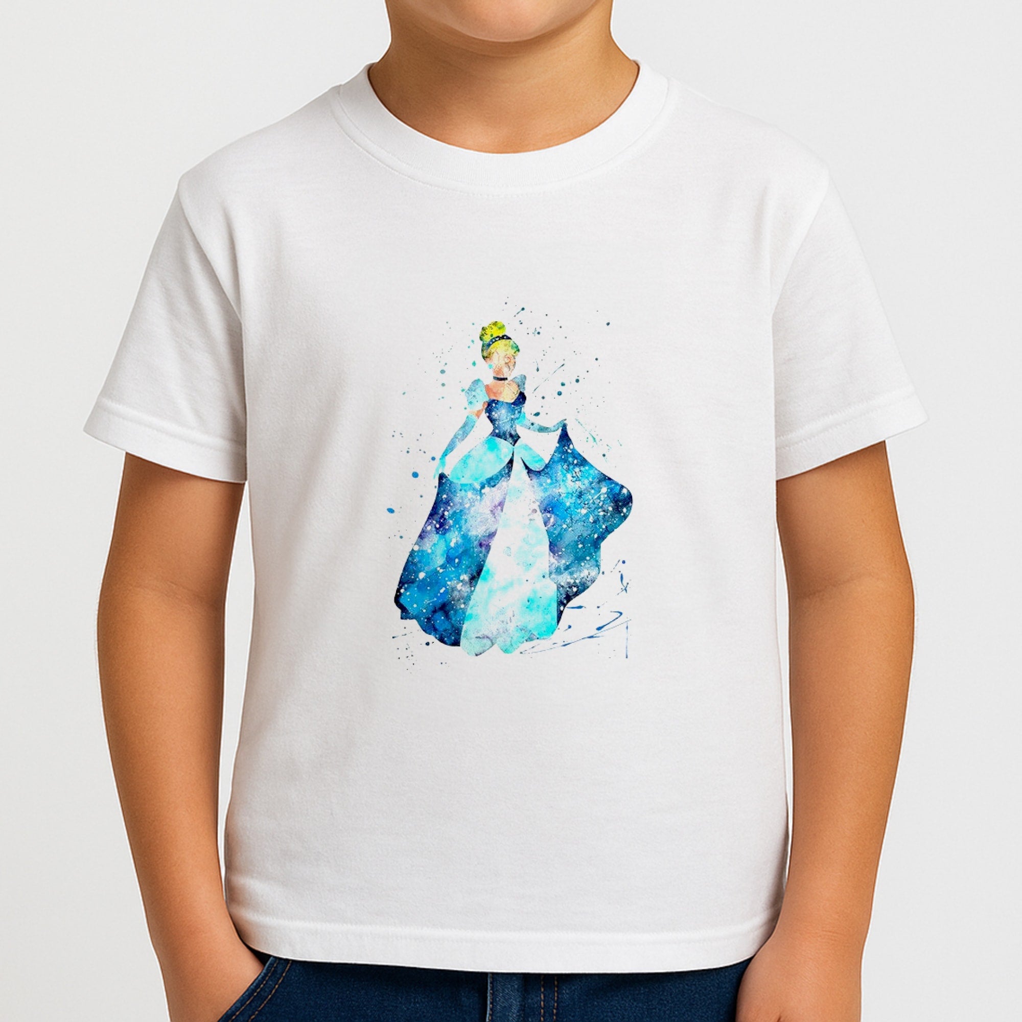 Watercolour Cinderella Fairytale Kids T-Shirt