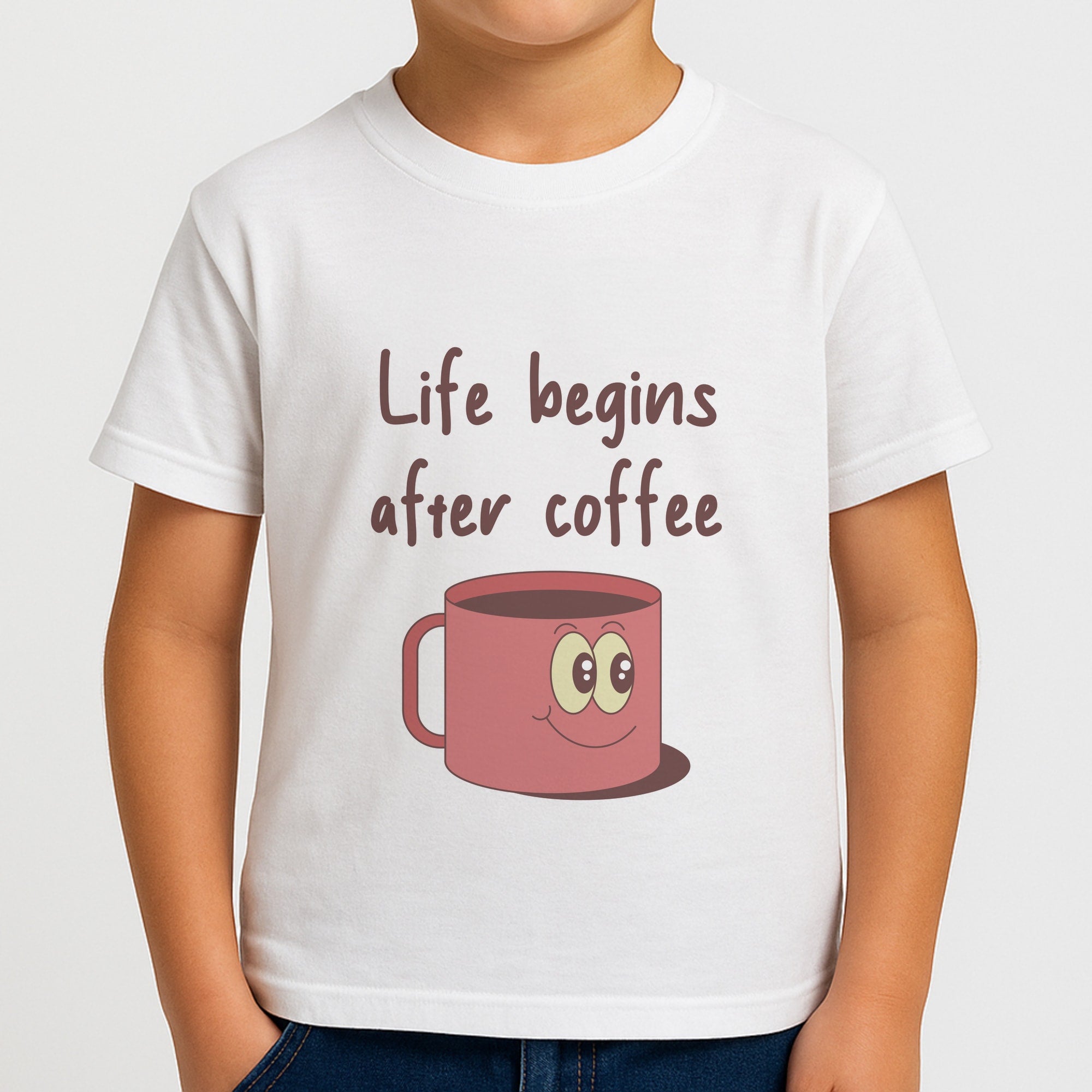 Life Begins After Coffee - Aesthetic Quote Boys T-Shirt