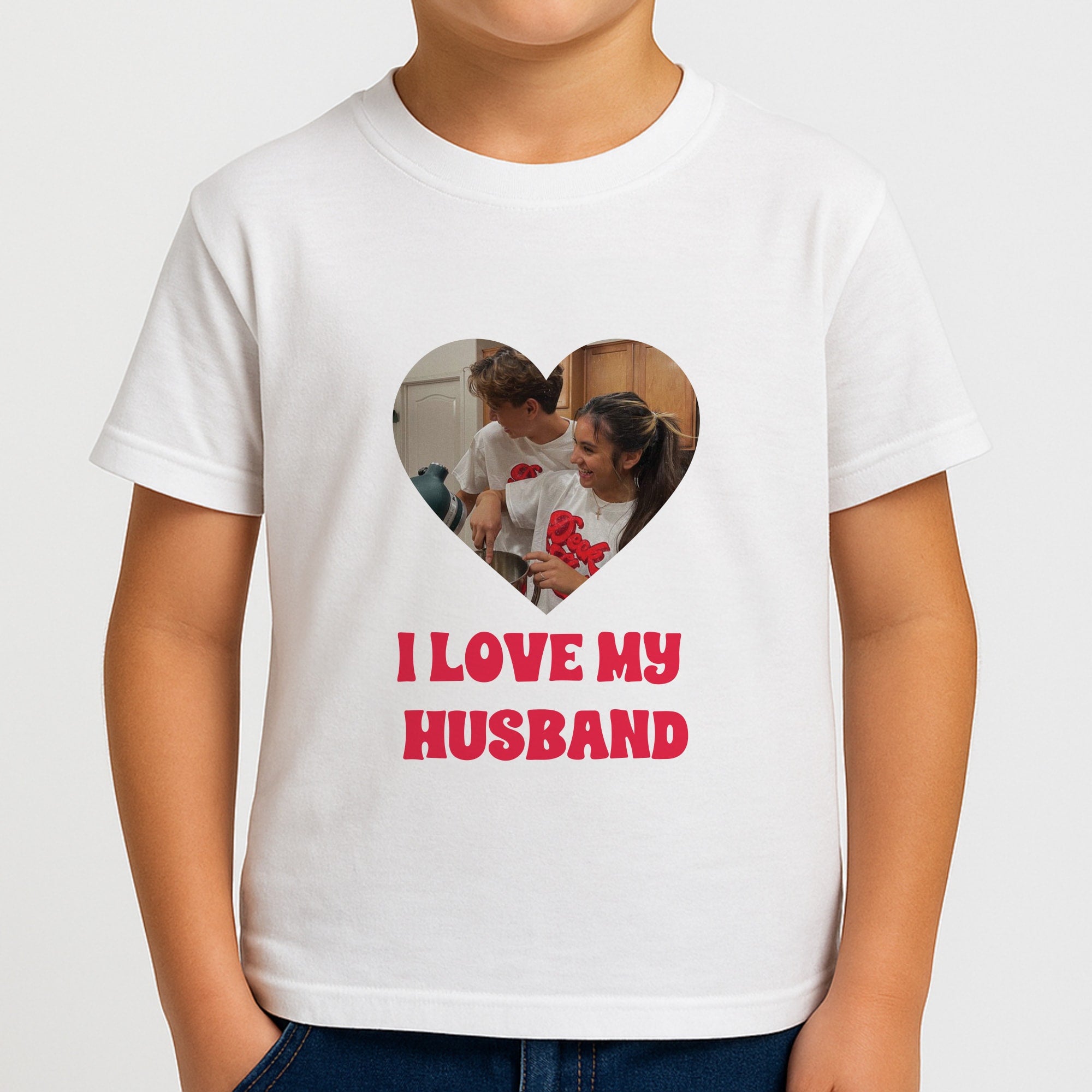 I Love My Husband - Personalised Couples Boys T-Shirt
