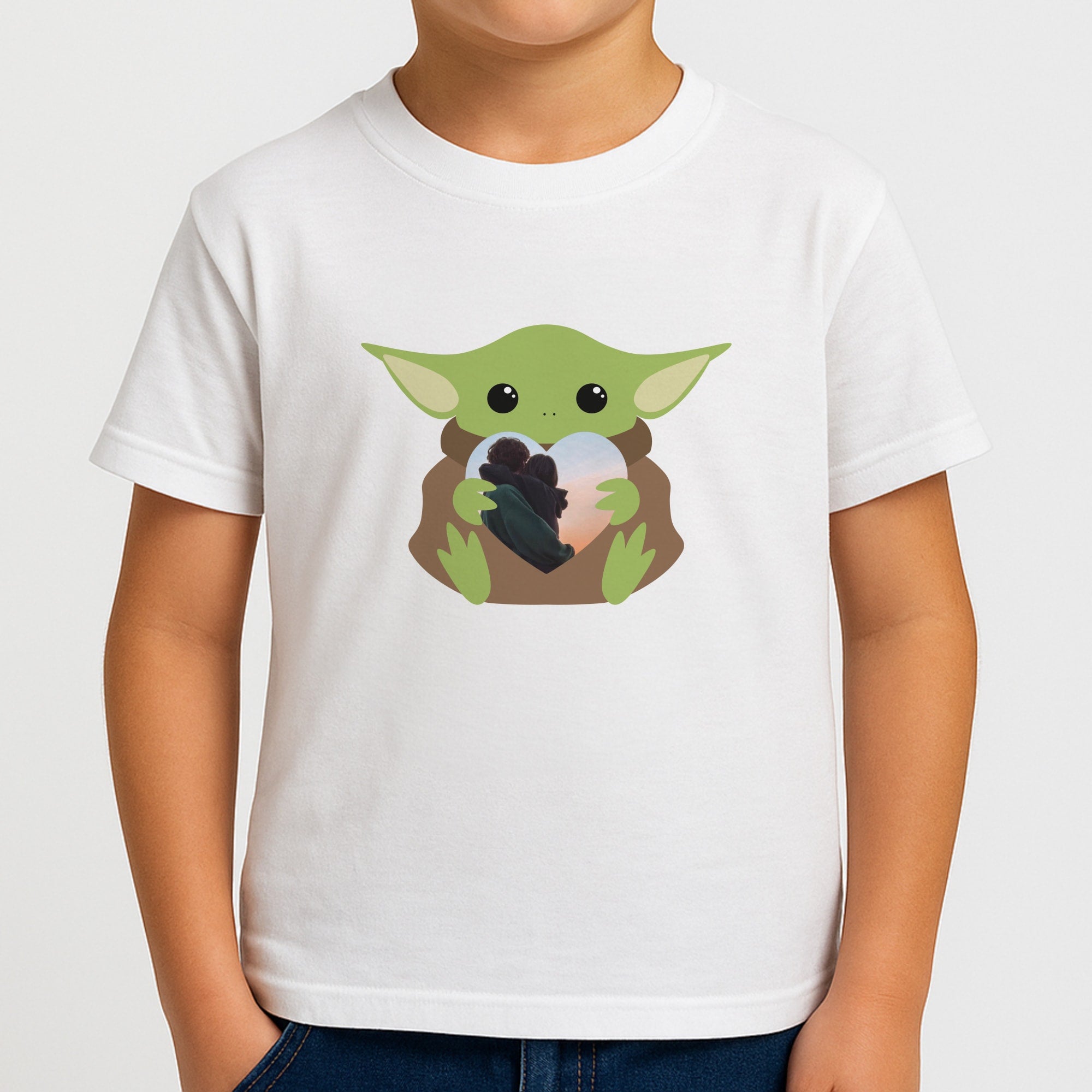 Baby Yoda - Personalised Couples Boys T-Shirt