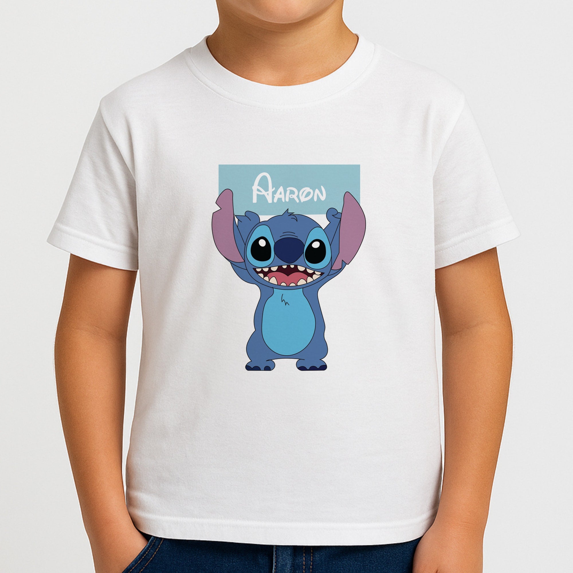 Standing Blue Alien - Personalised Disney Boys T-Shirt