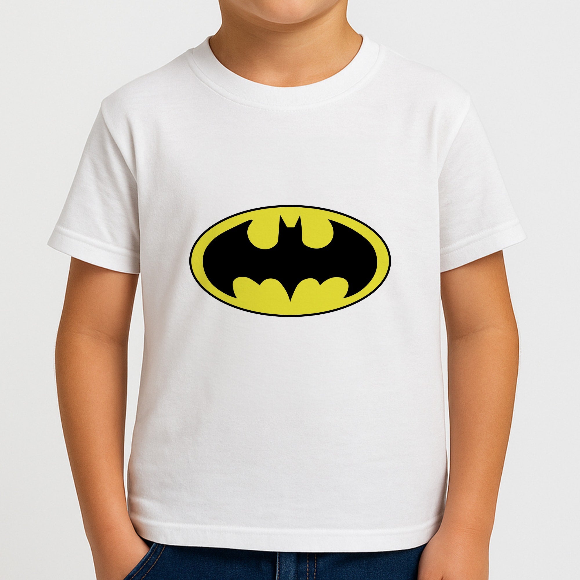 Black Bat Superhero Logo Kids T-Shirt