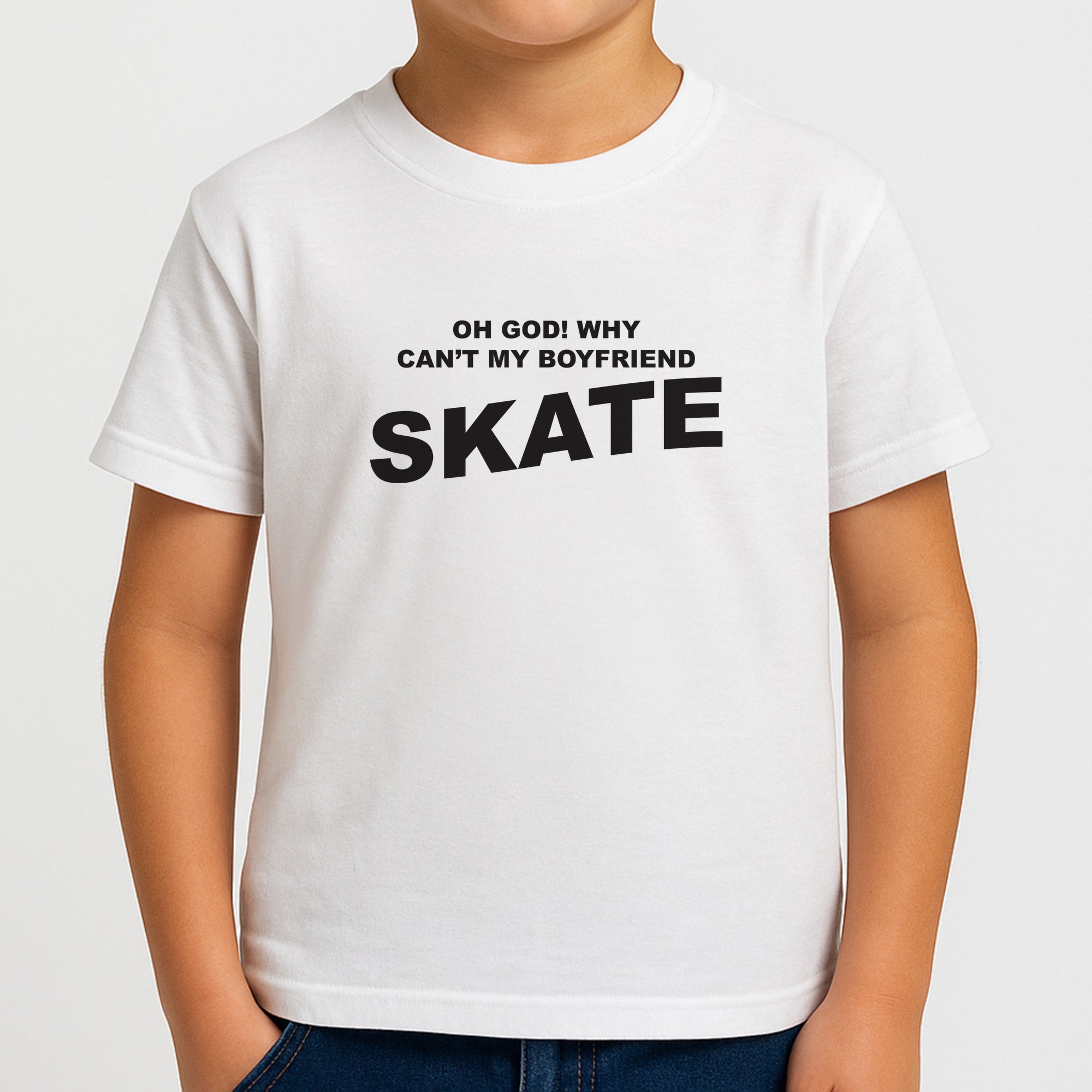 Why Can't My Boyfriend Skate? - Skate Aesthetic Boys T-Shirt