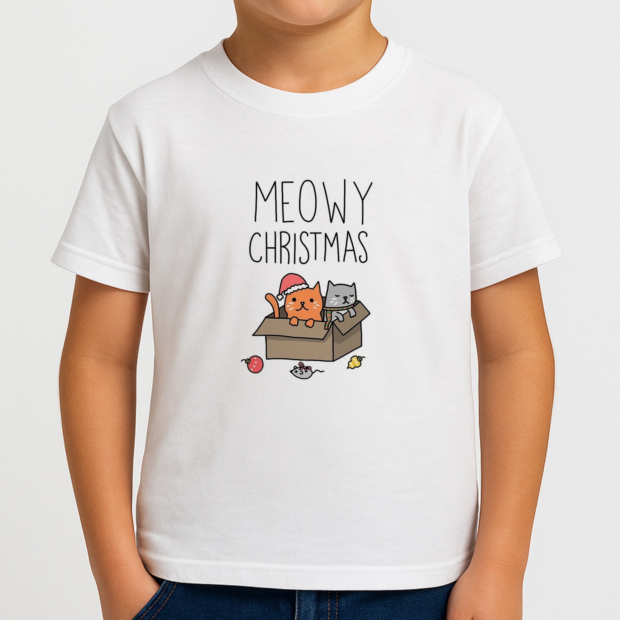 Meowy Christmas Boys T-Shirt