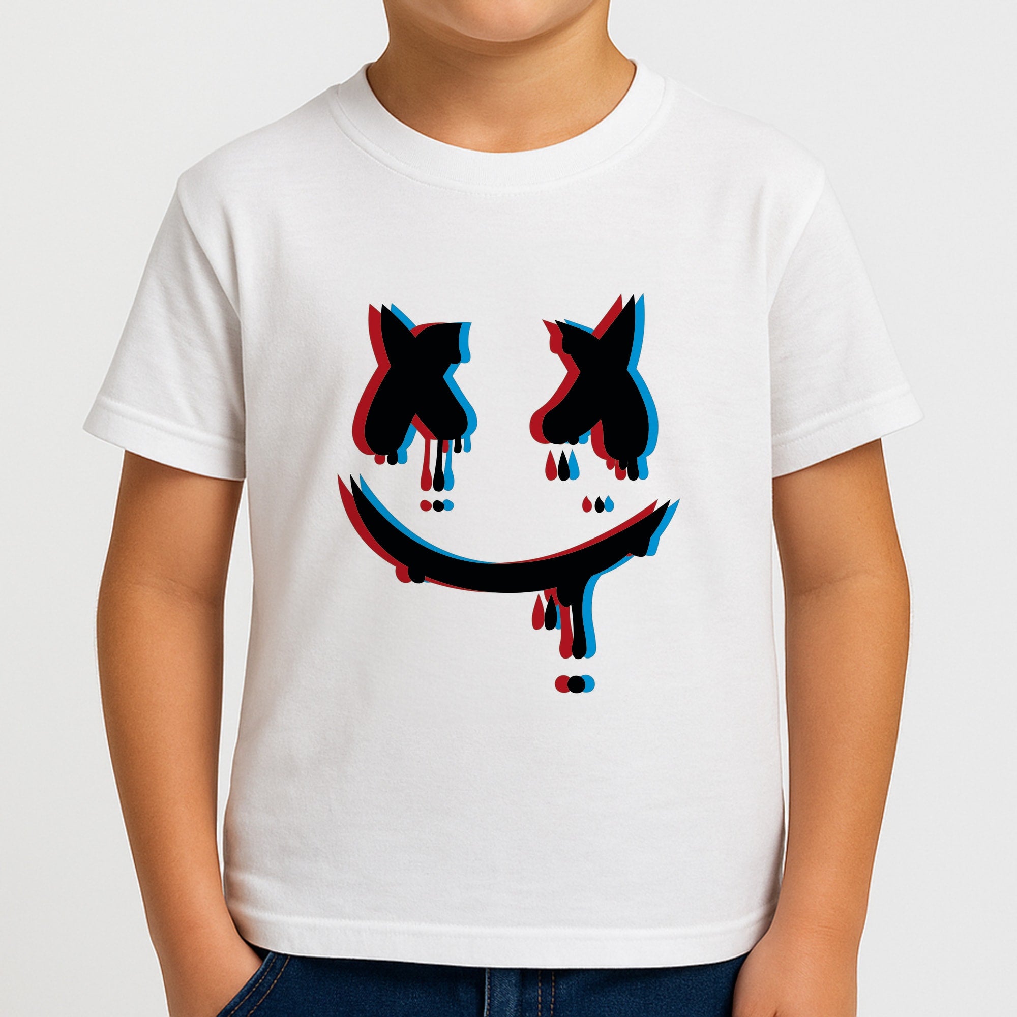 Blue Blur - White Helmet DJ Boys T-Shirt