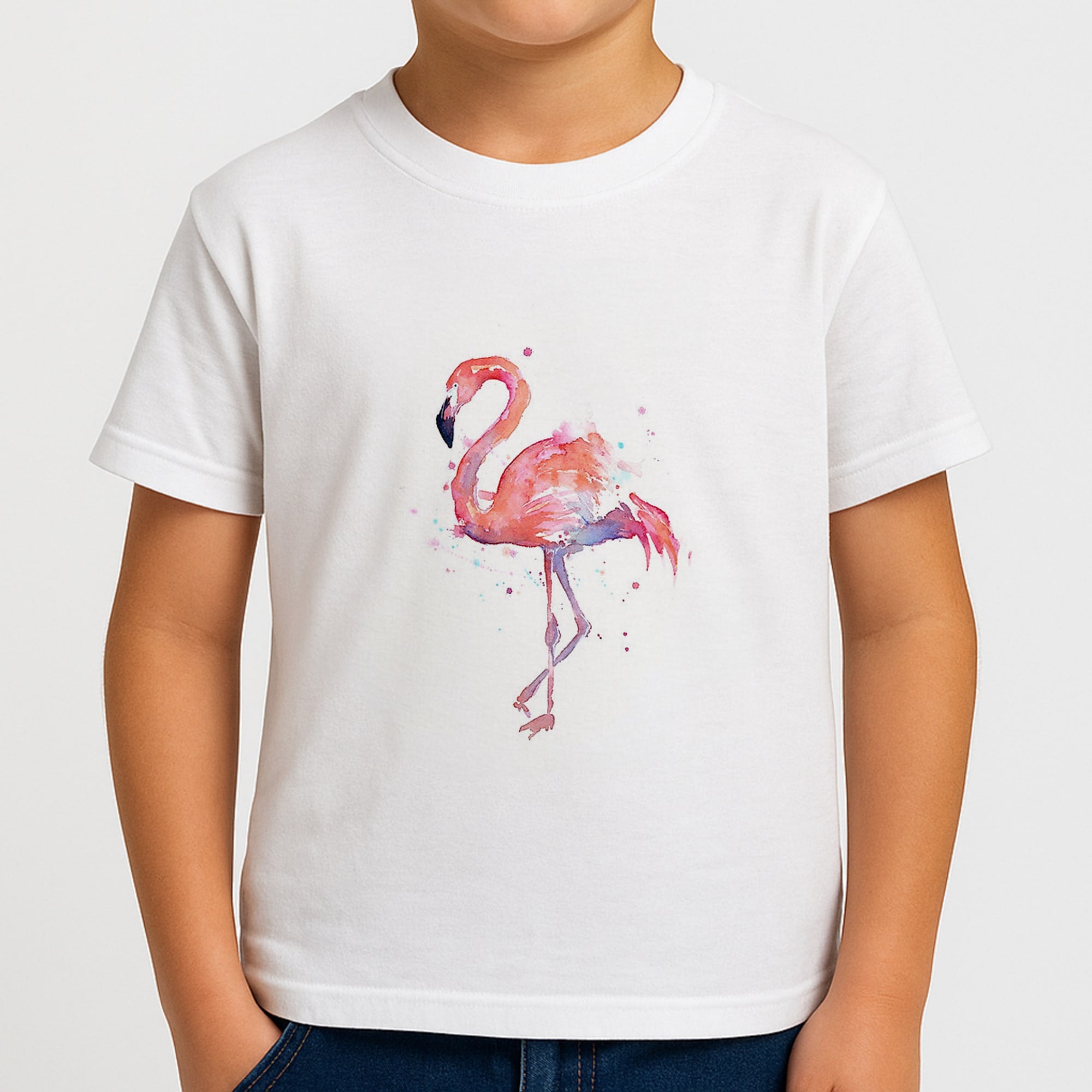 Watercolour Flamingo Painting Boys T-Shirt