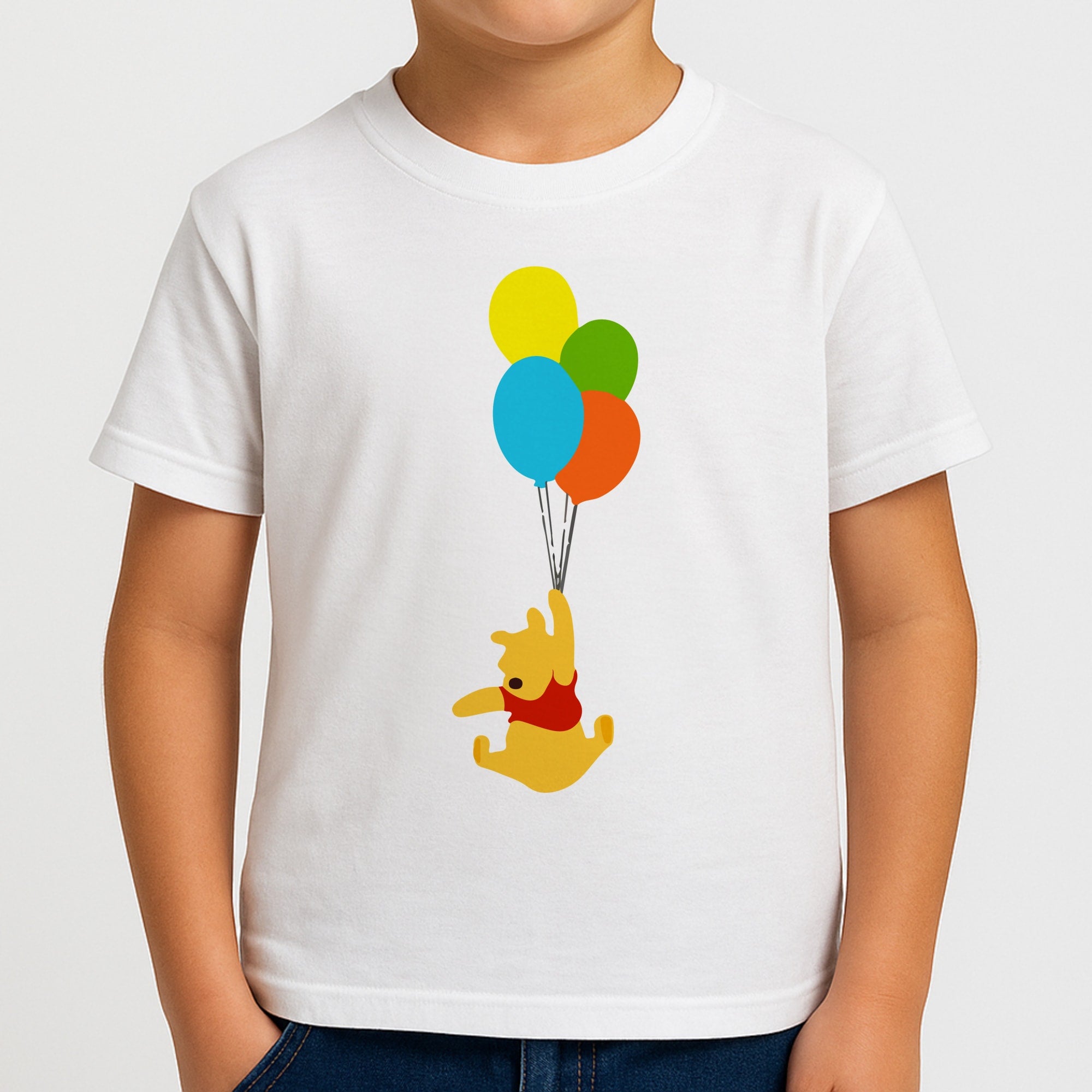 Pooh On Balloons Boys T-Shirt
