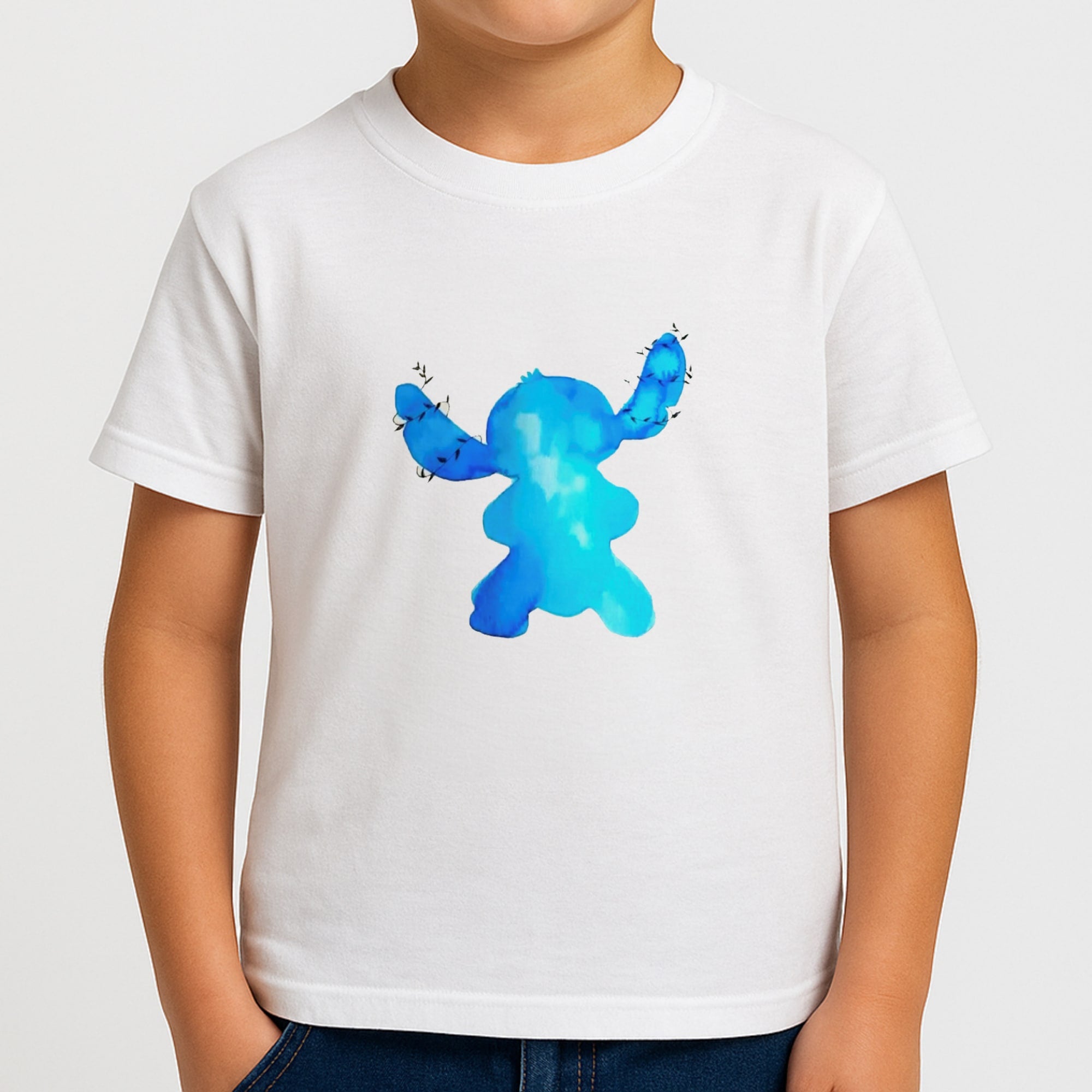 Watercolour Blue Alien Disney Boys T-Shirt