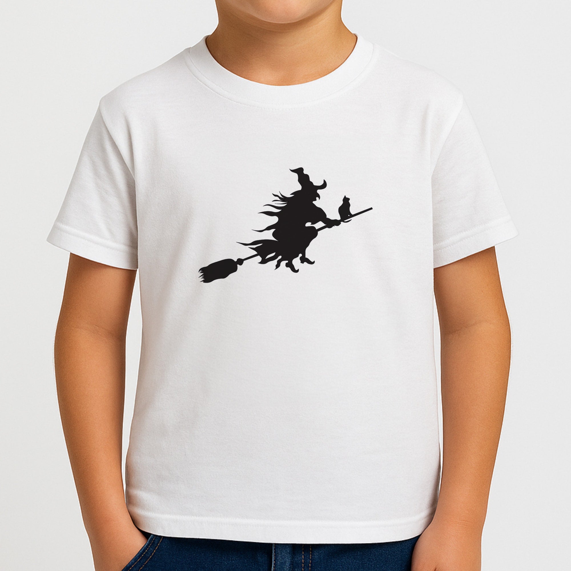 Witch And Cat - Halloween Boys T-Shirt