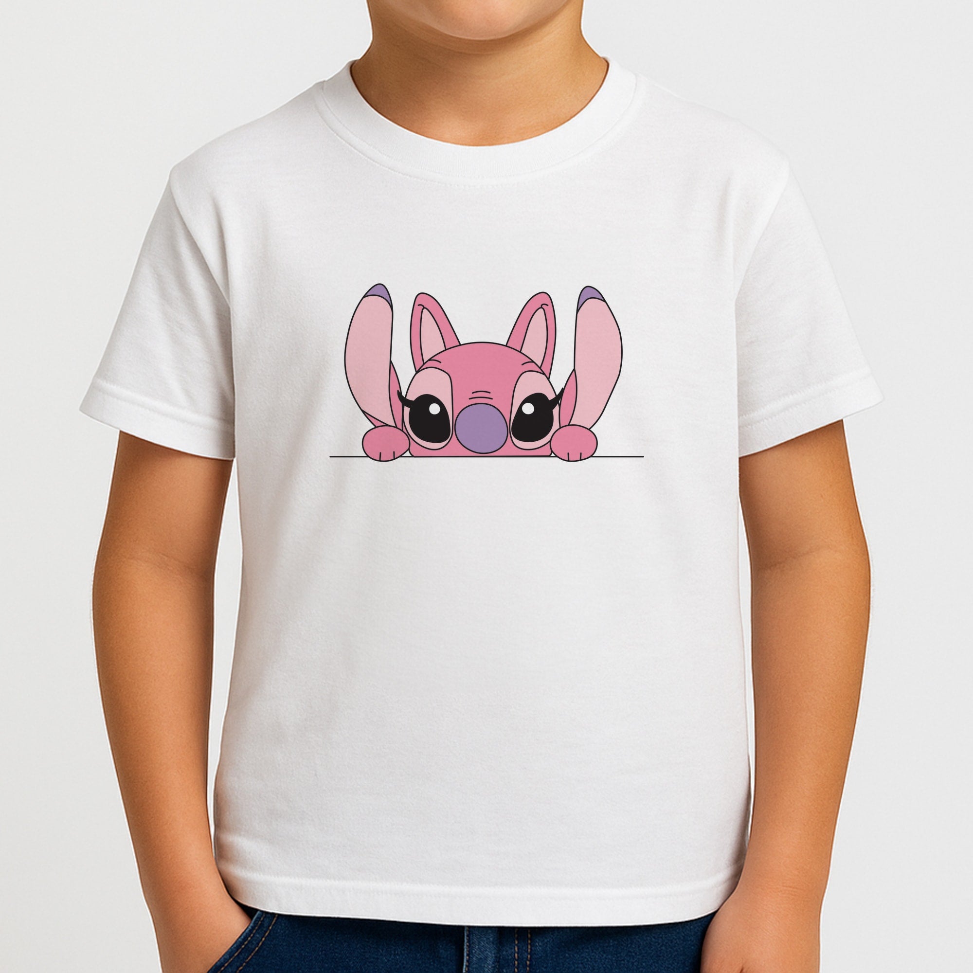 Angel Leaning - Pink Alien Boys T-Shirt