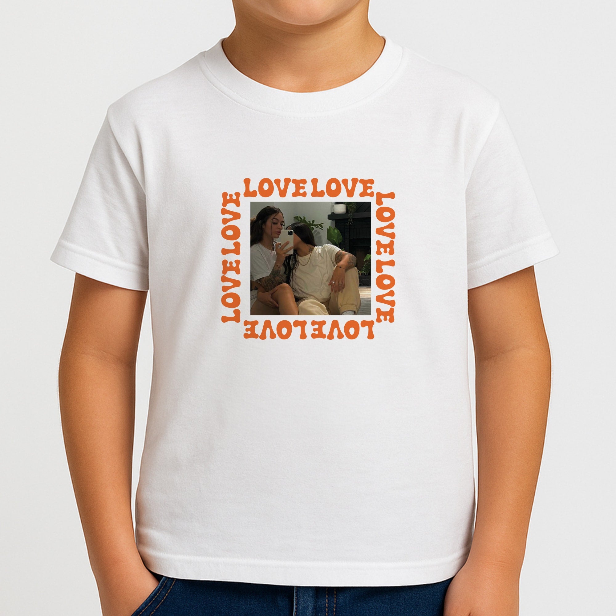 Love, Love, Love - Personalised Couples Boys T-Shirt