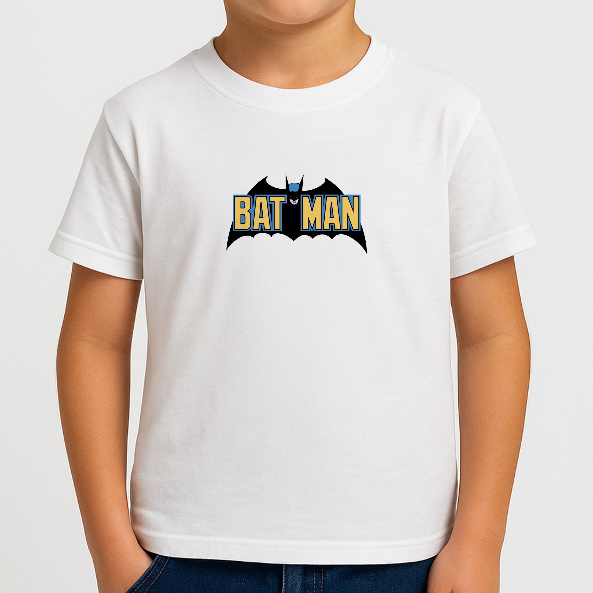 Yellow Bat Superhero Logo Boys T-Shirt