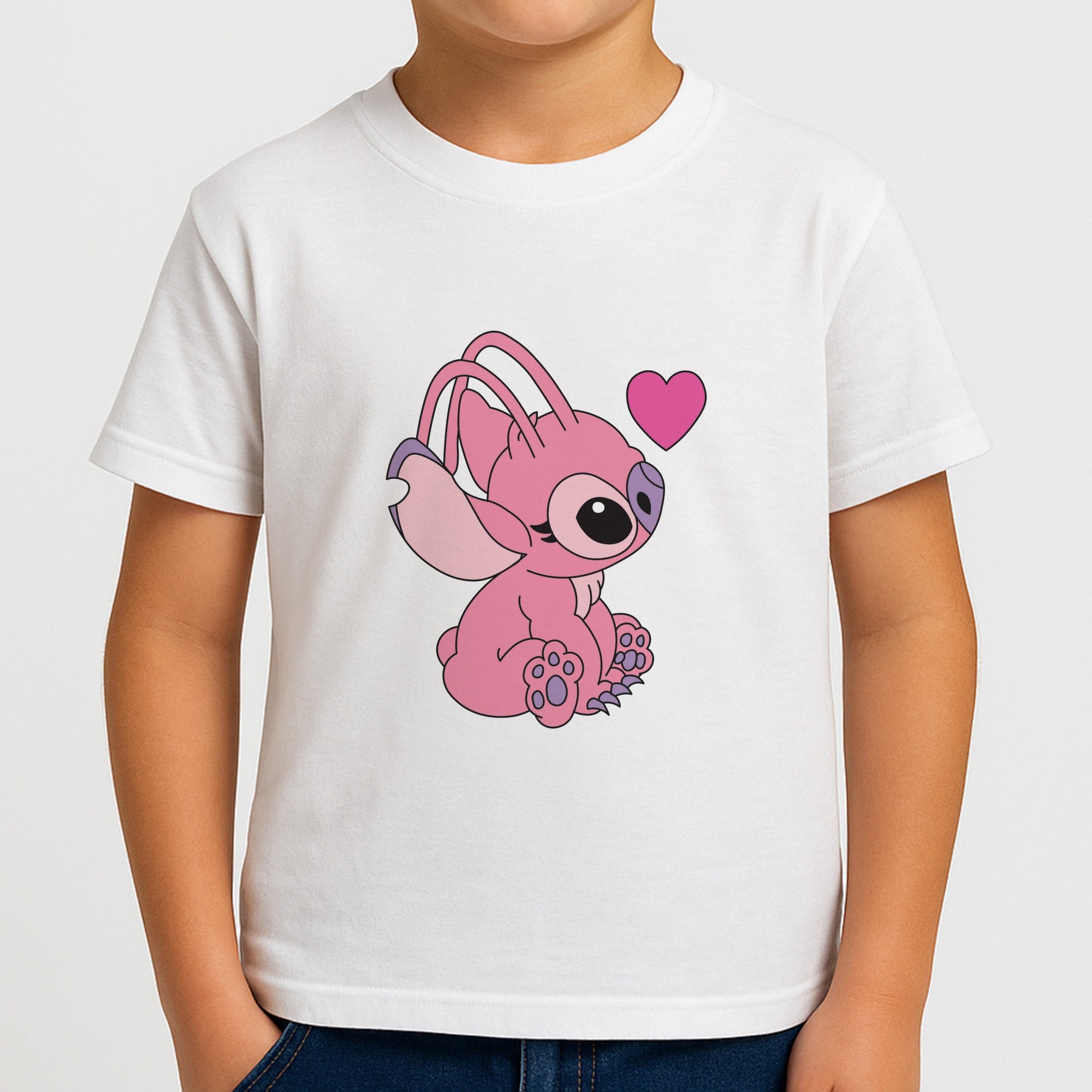 Love Heart Pattern - Pink Alien Boys T-Shirt