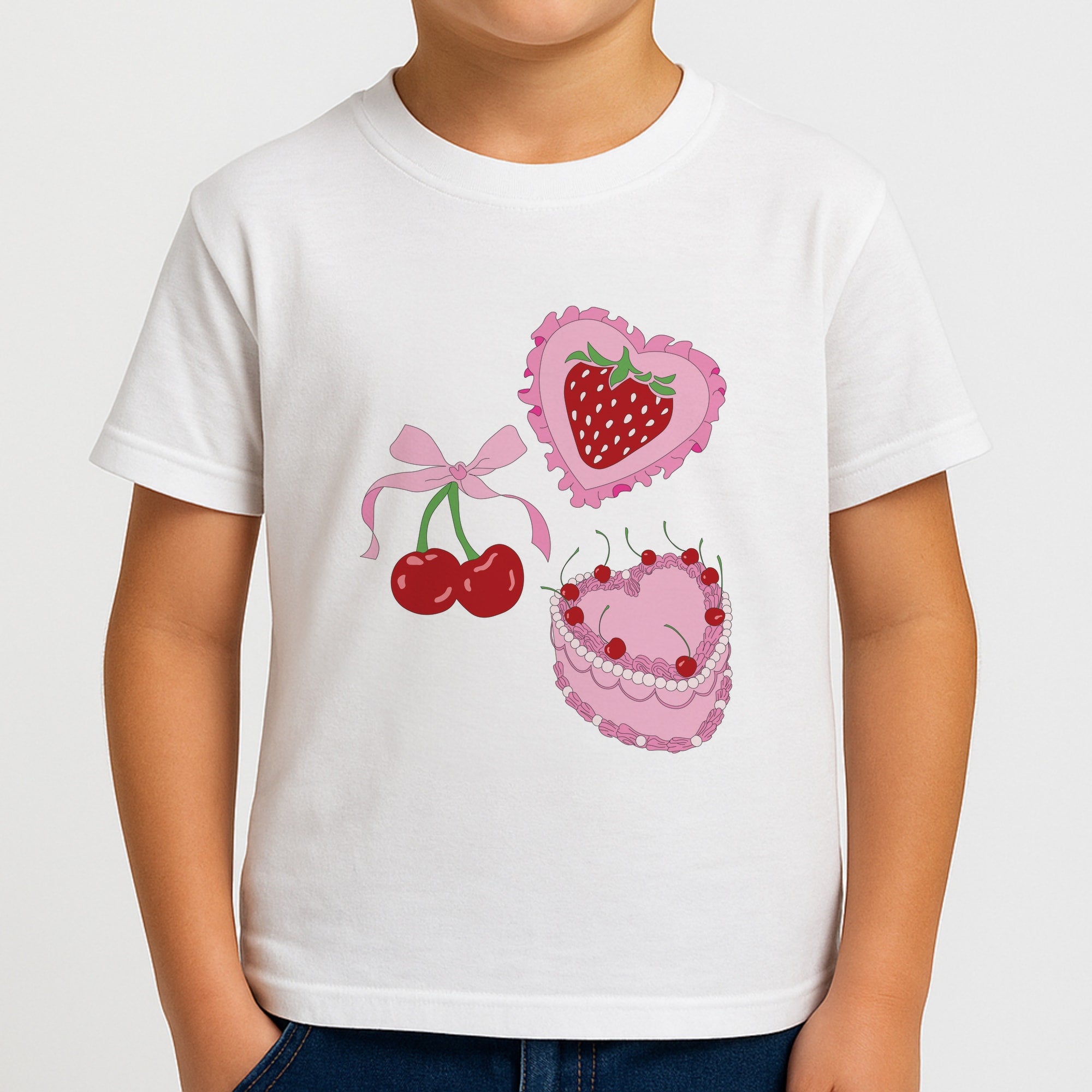 Cherries, Strawberries And Cake - Valentine's Day Boys T-Shirt