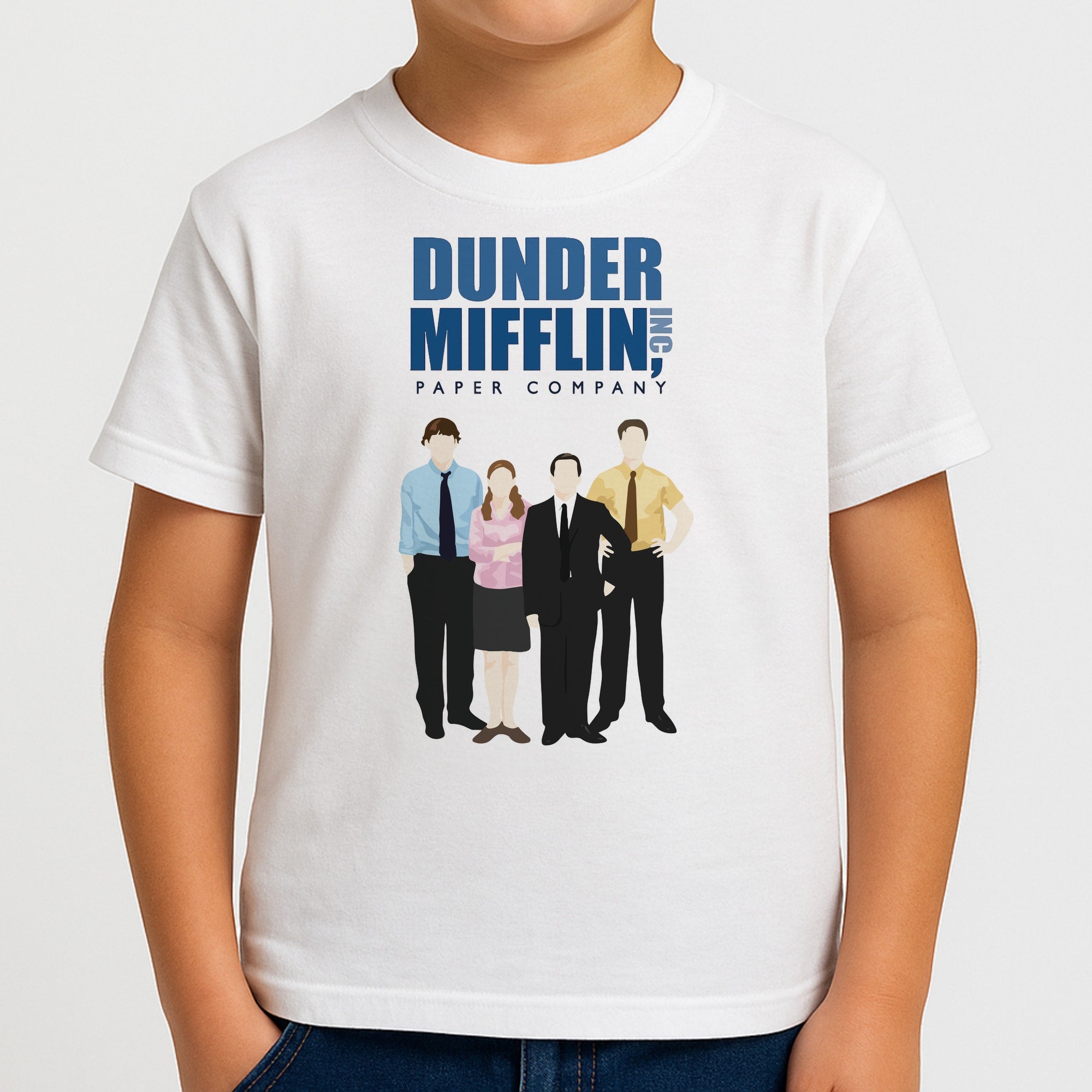 Office Cartoon - Dunder Mifflin Kids T-Shirt